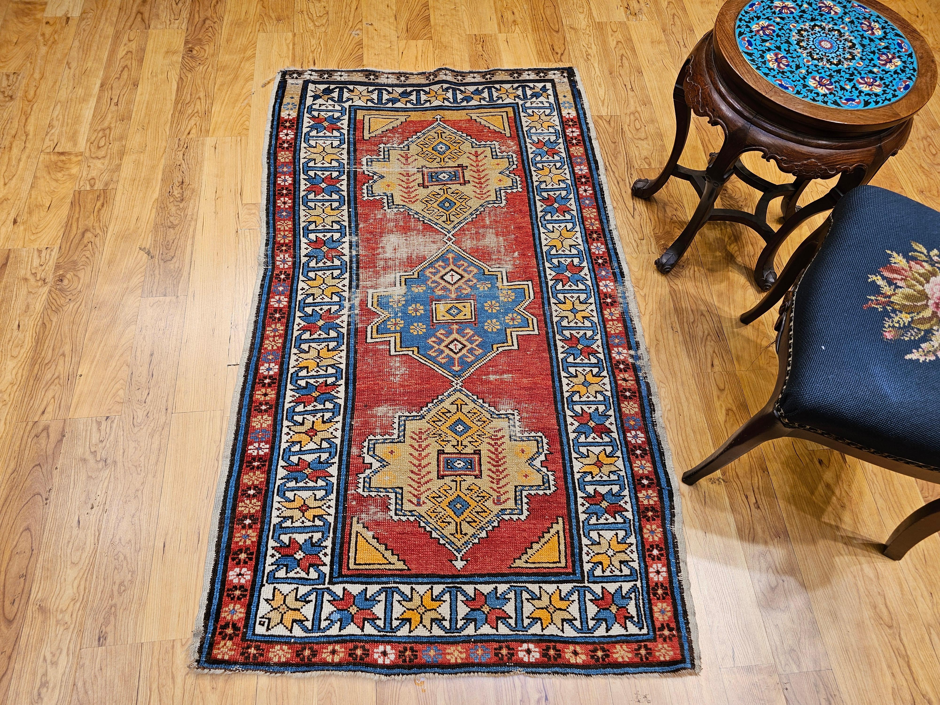 Alfombra caucásica kazaka vintage, principios del siglo XX en venta 6