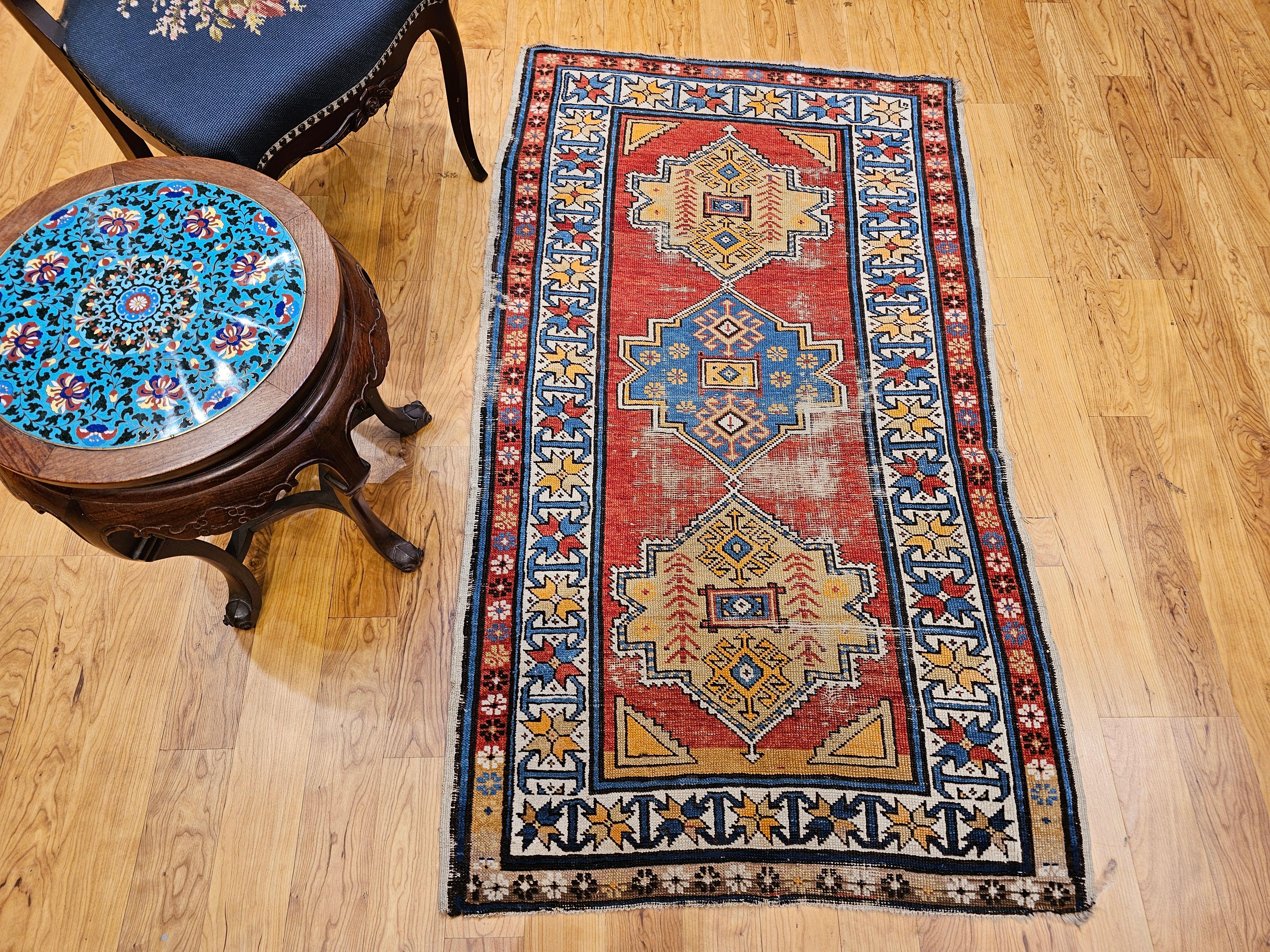 Alfombra caucásica kazaka vintage, principios del siglo XX en venta 10