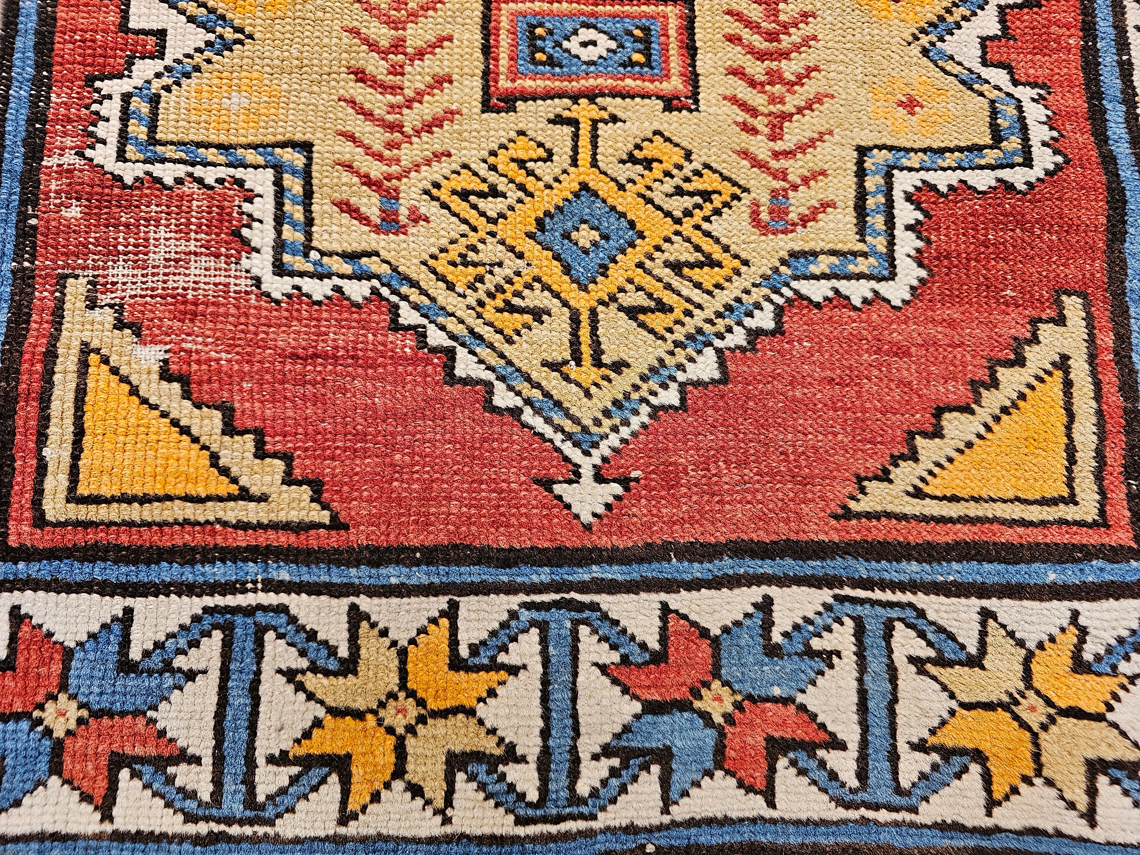 Alfombra caucásica kazaka vintage, principios del siglo XX en venta 2