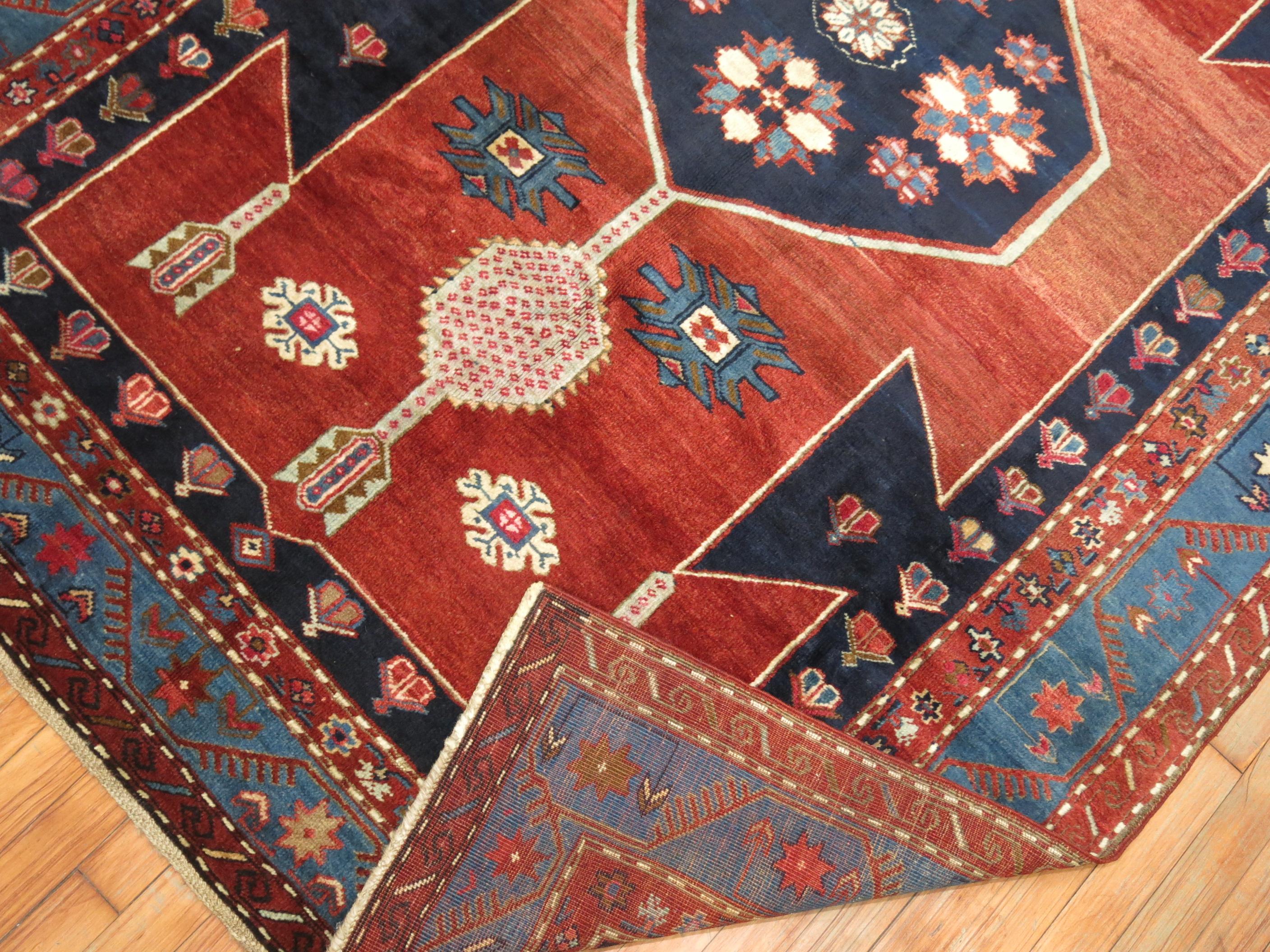 Vintage Caucasian Kazak Rug In Excellent Condition In New York, NY