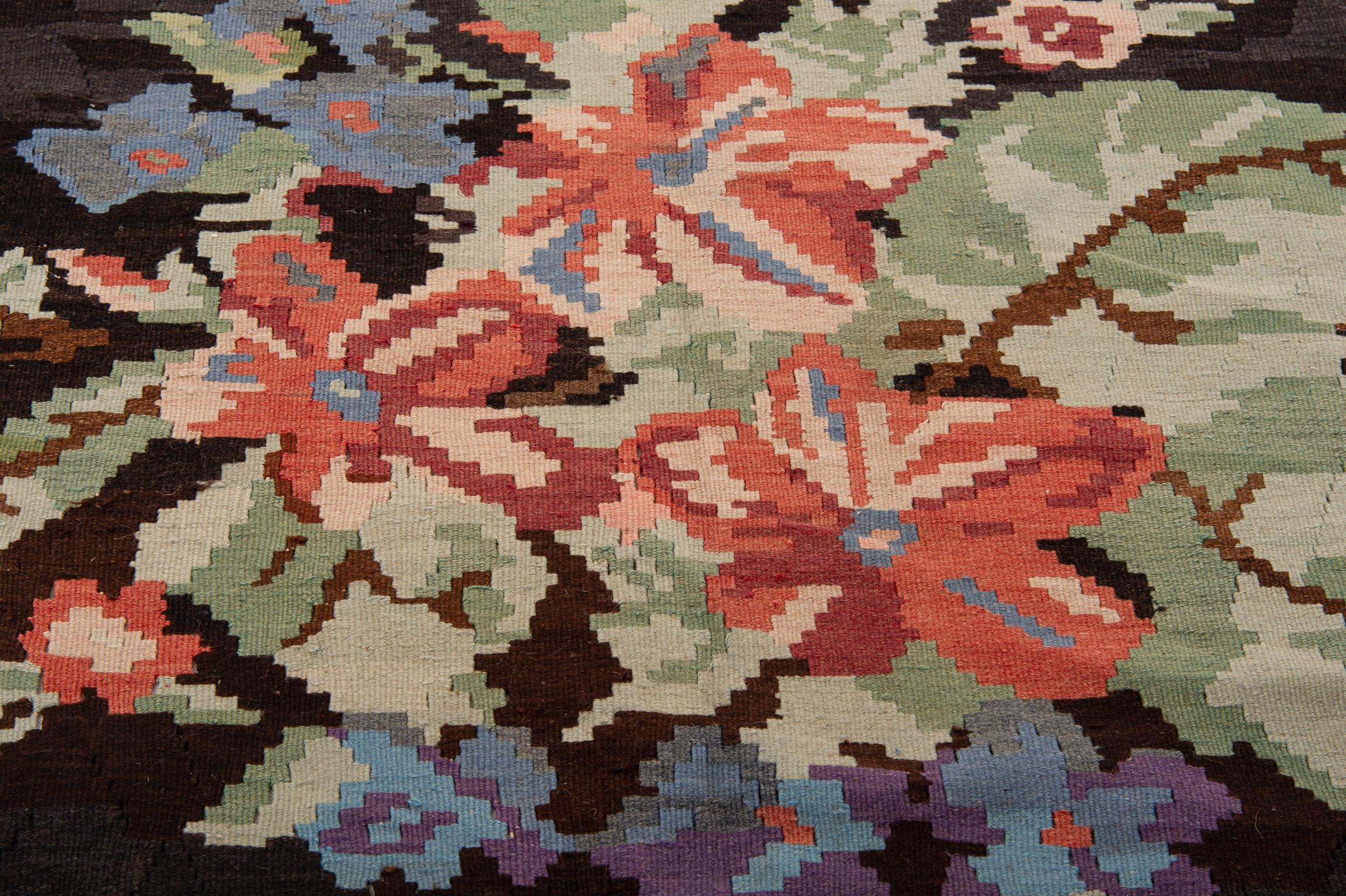  Caucasian Kilim KARABAGH with Flowers For Sale 5