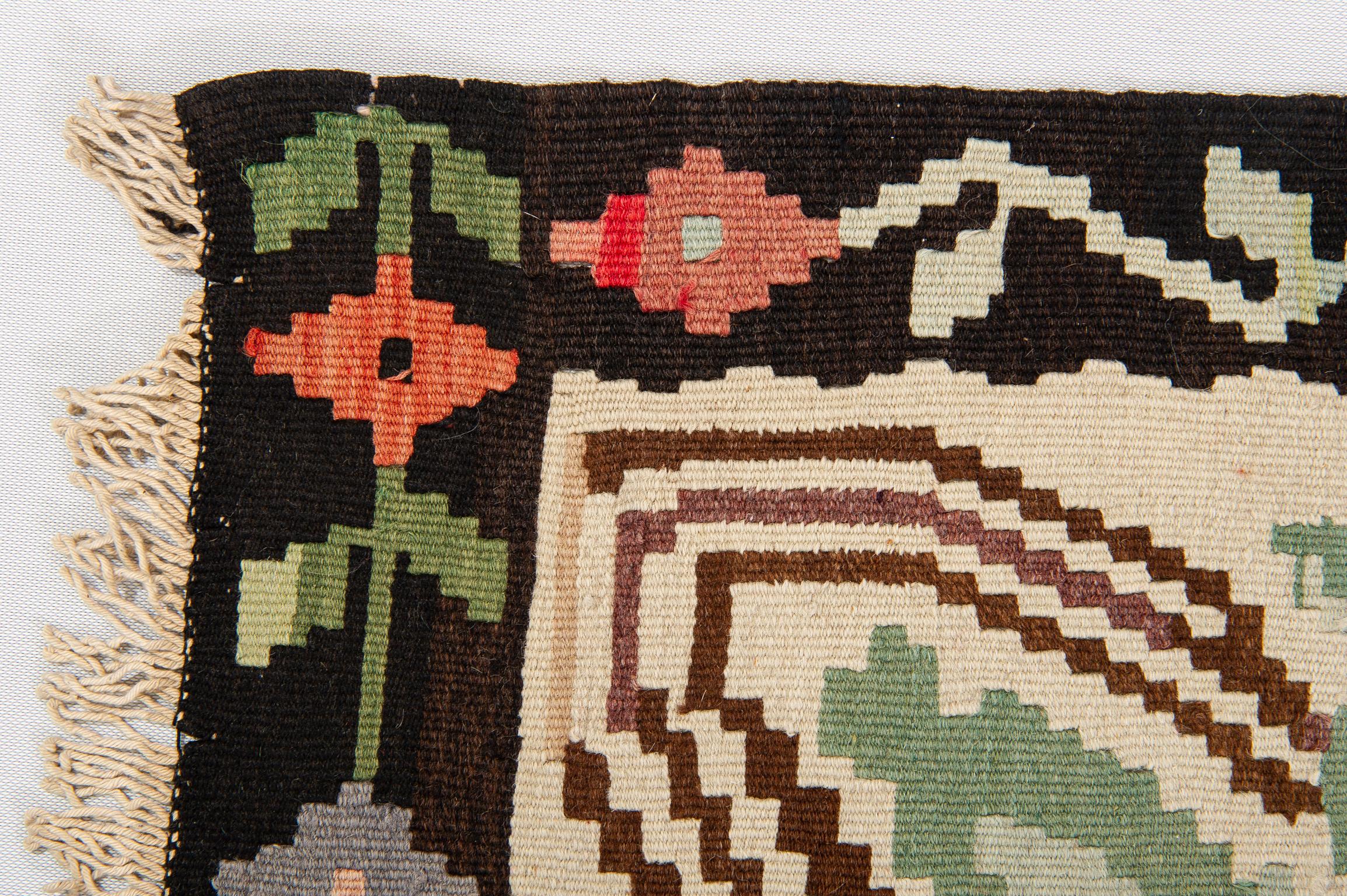 Aubusson  Caucasian Kilim KARABAGH with Flowers For Sale