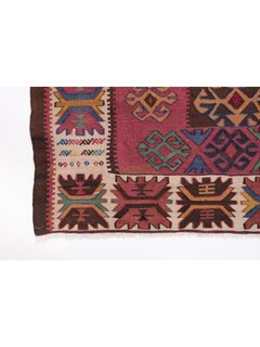 Vintage Caucasian Kuba Super Fine Kilim Caucasus Old Rug Quba Embroidered Carpet