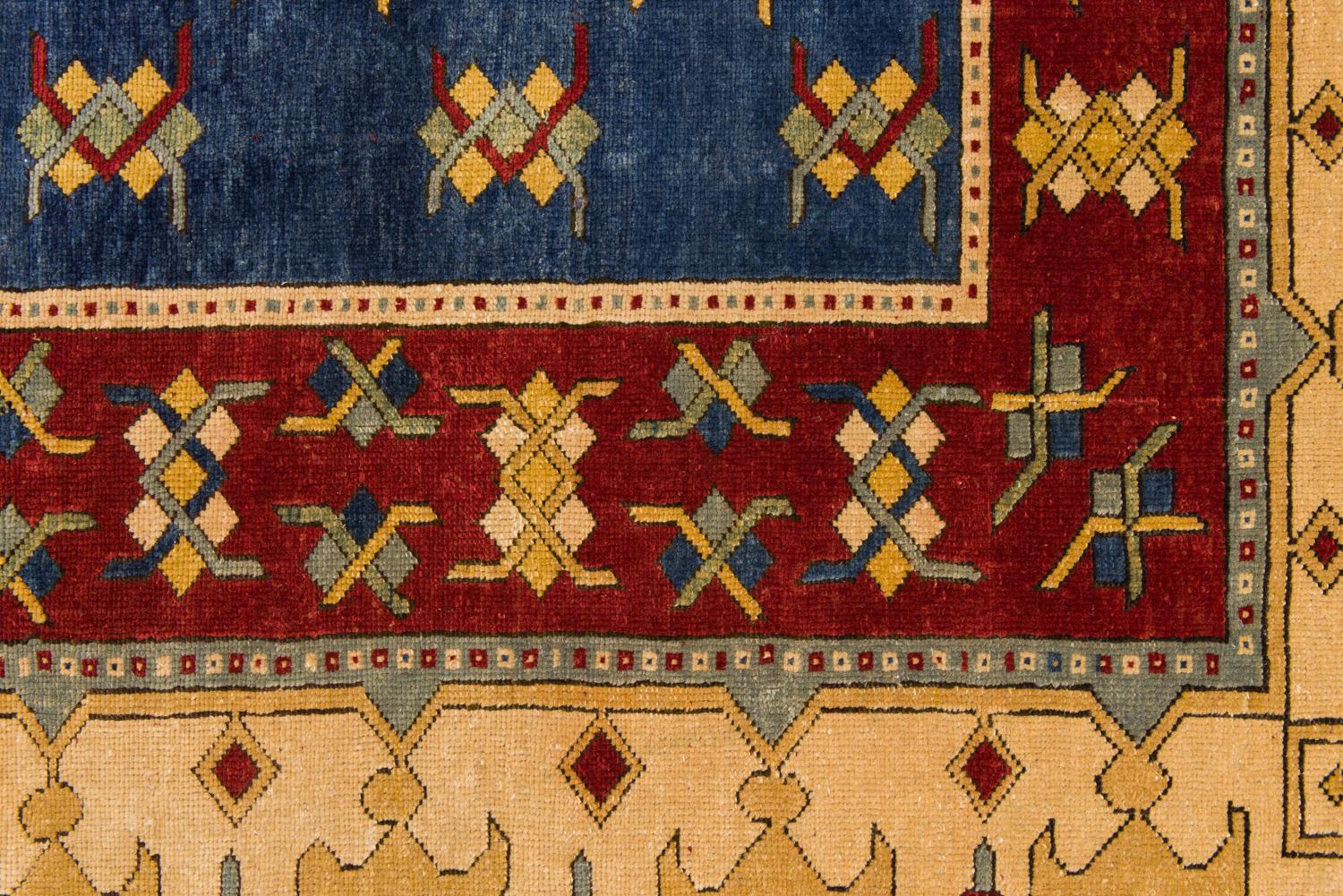 Hand-Knotted Vintage Caucasian Rare Production Hashkazak For Sale