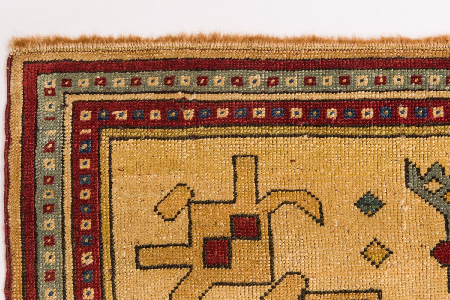 Wool Vintage Caucasian Rare Production Hashkazak For Sale