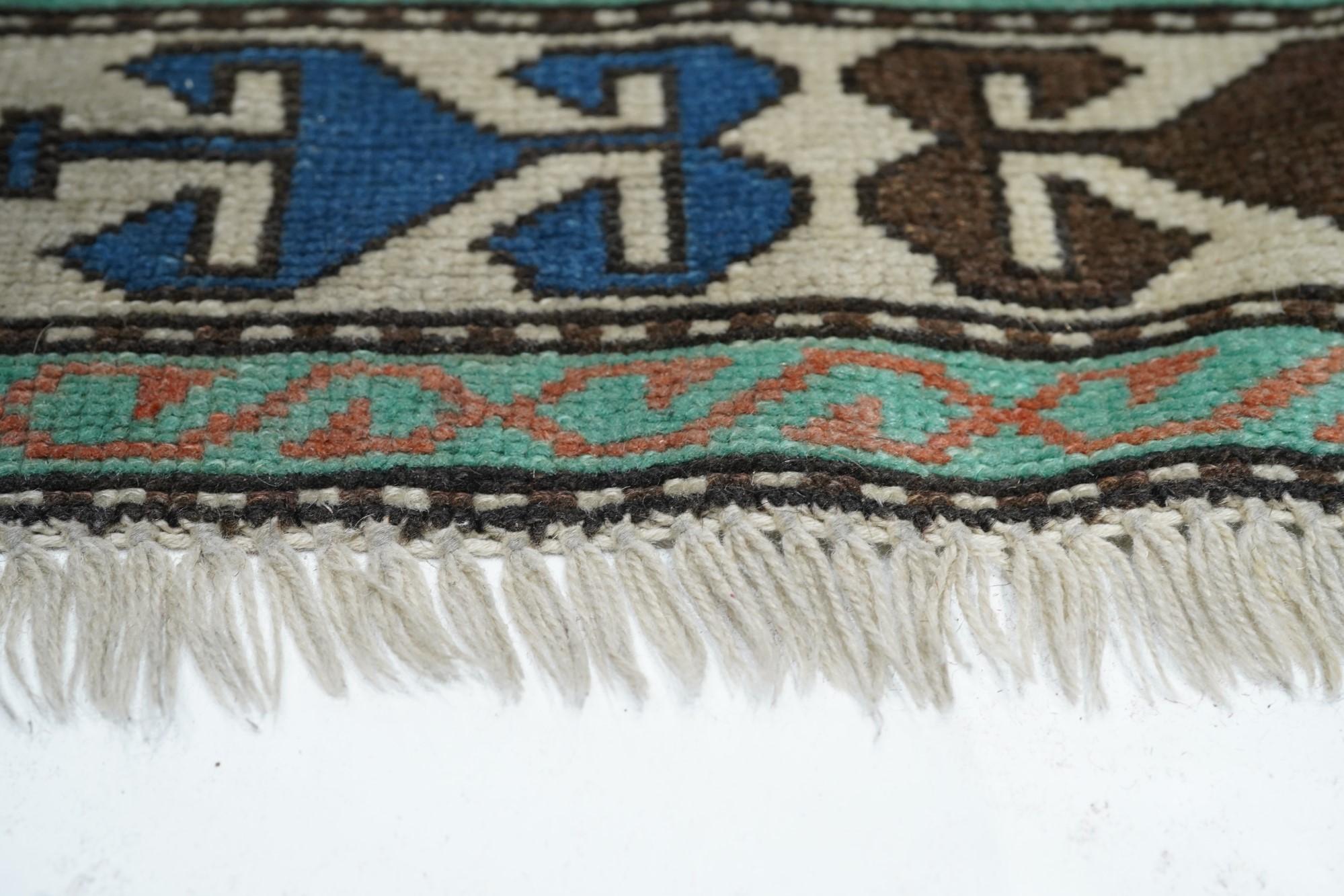 Wool Vintage Caucasian Rug For Sale