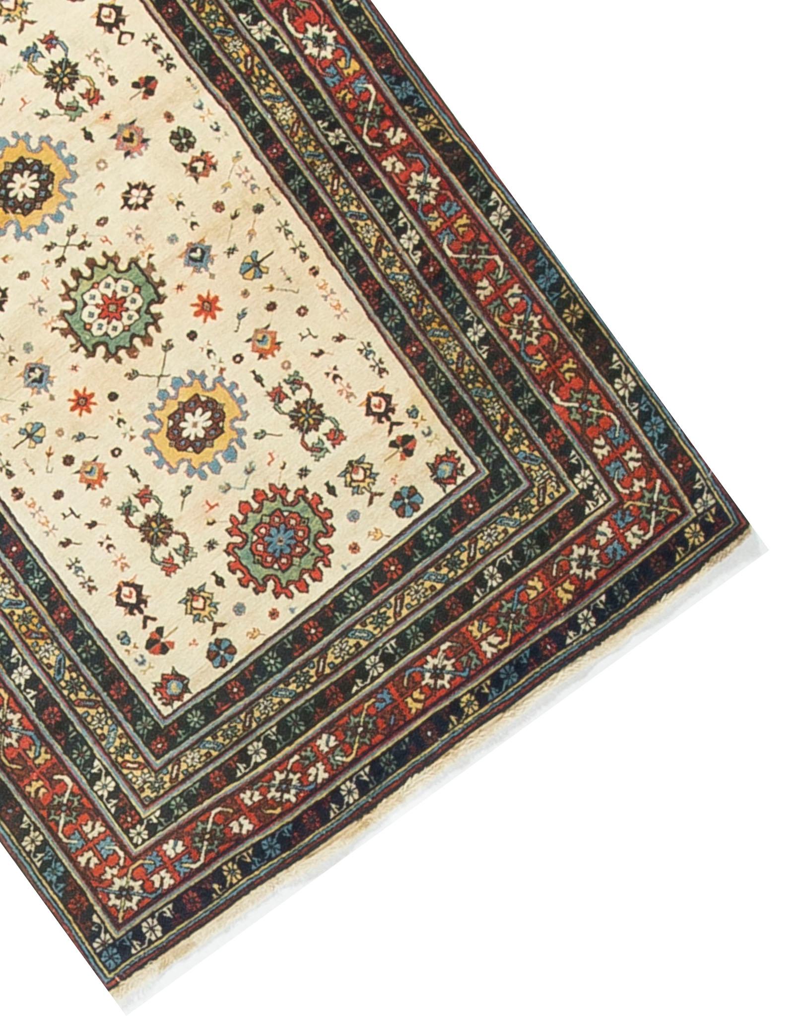 Hand-Woven Vintage Caucasian Shirvan Rug For Sale