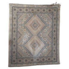 Kaukasisches Shirvan-Textil im Vintage-Stil mit Teppichdesign 4,5' x 5.2' 1950er Jahre - 1C1152