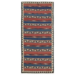 Vintage Caucasian Tribal Shirvan Kilim Rug & Kilim