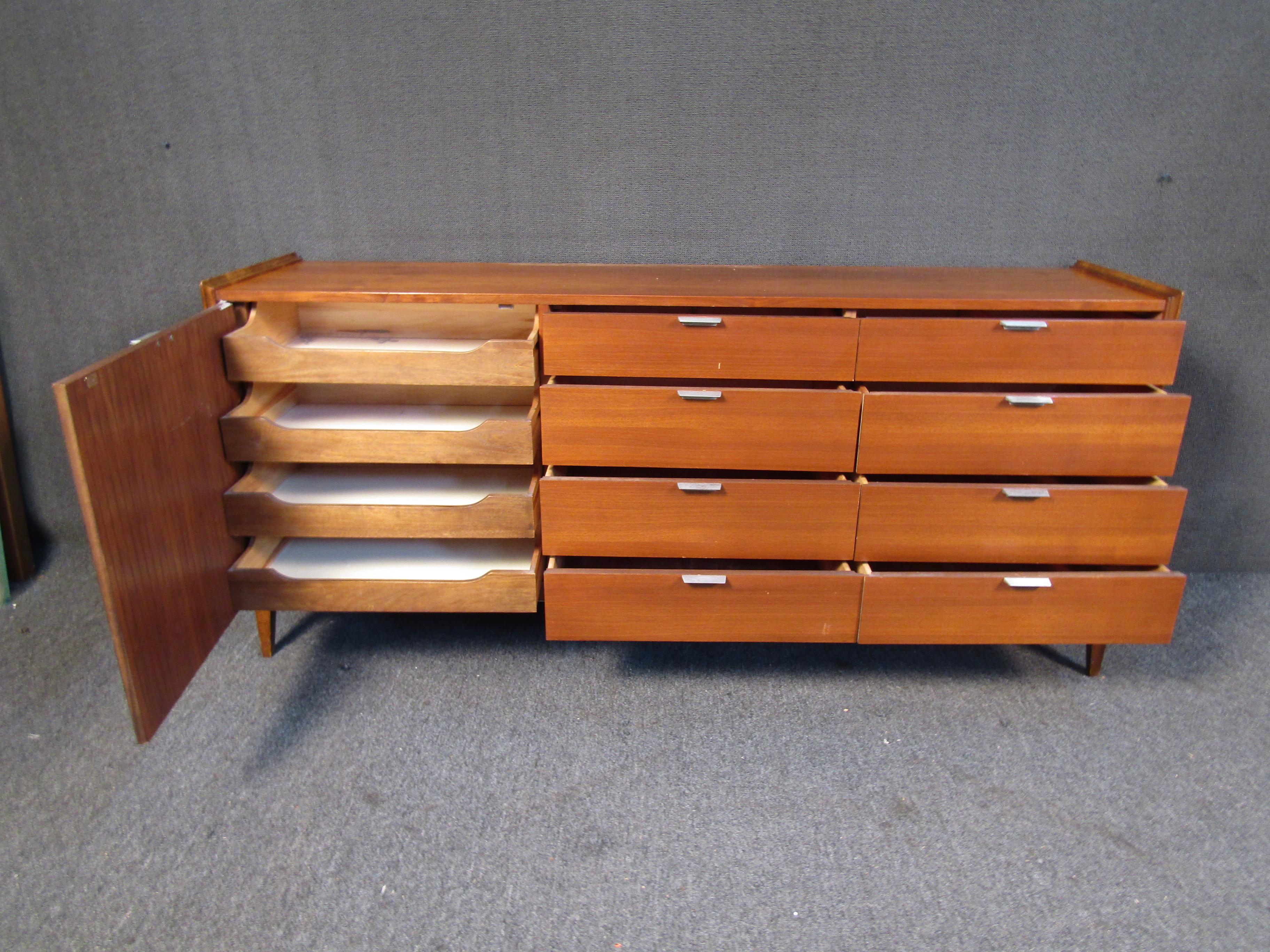 Wood Vintage Cavalier Dresser w/ Mirror For Sale