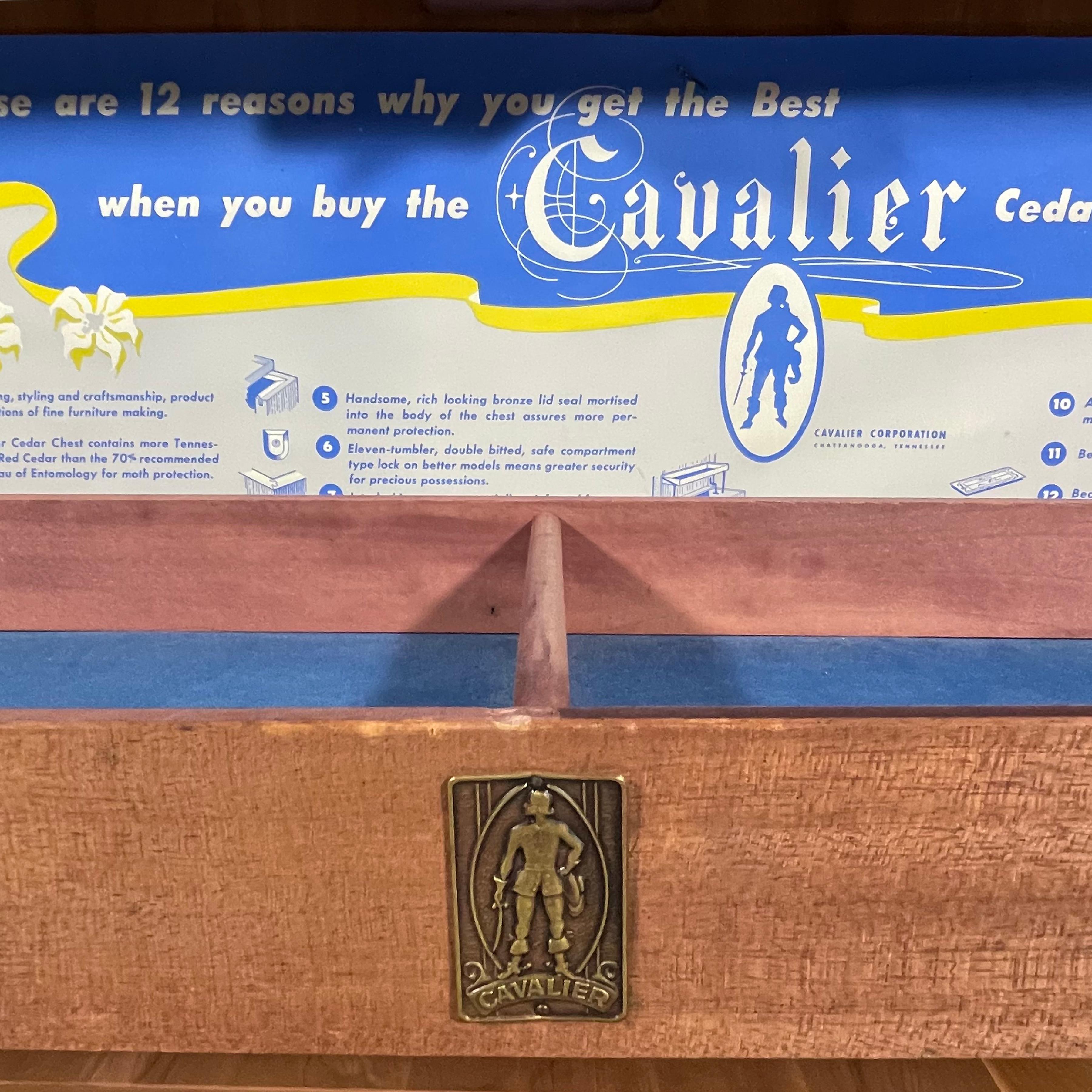 Vintage Cavalier Waterfall Art Deco Flame Mahogany Cedar Blanket Chest For Sale 2