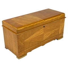 Used Cavalier Waterfall Art Deco Flame Mahogany Cedar Blanket Chest