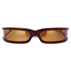 Occhiali da sole vintage C'BON Polaroid Wrap Around Brown 1960s Made In Italy