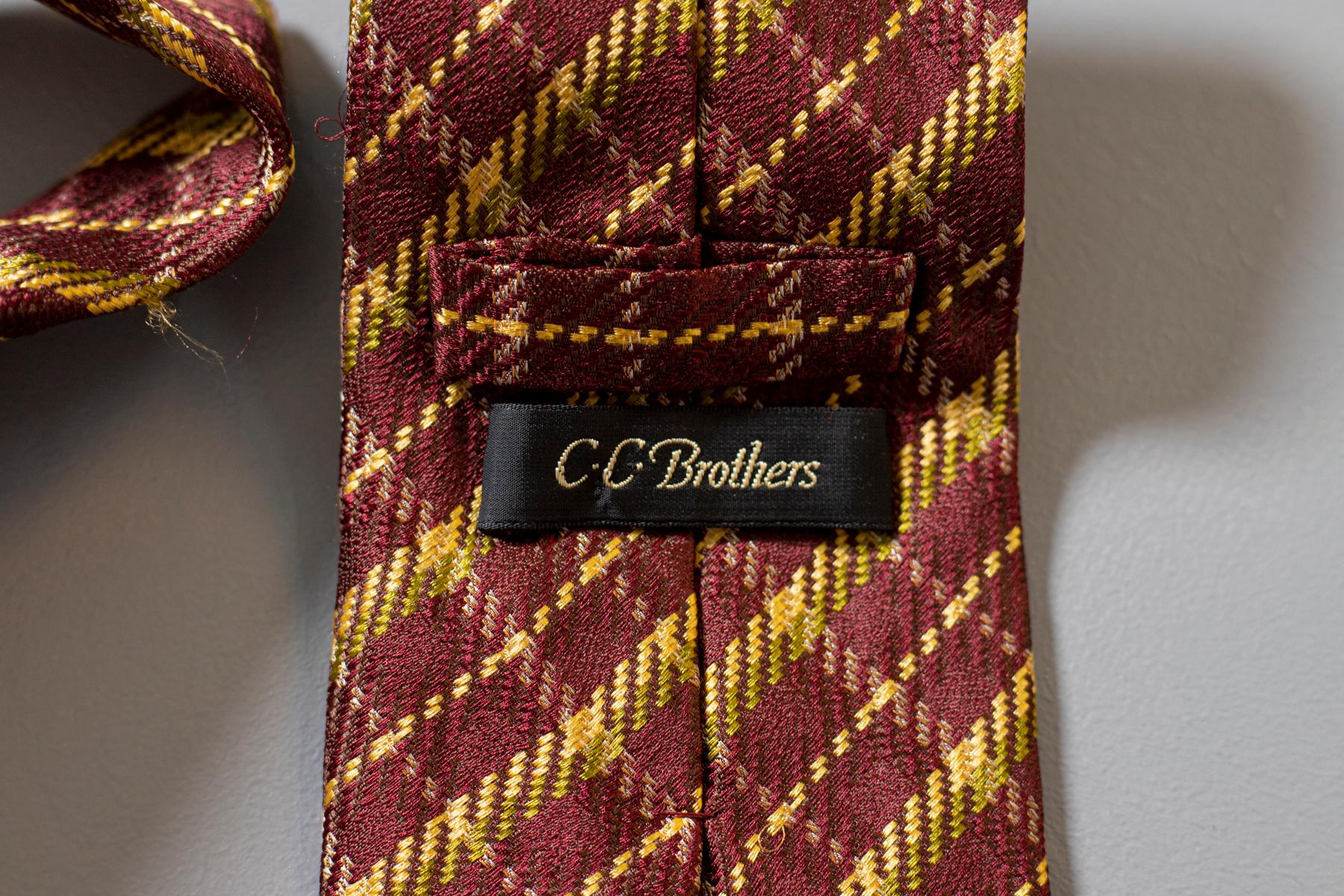 Vintage C.C. Brothers 100% silk brown tie  In Good Condition For Sale In Milano, IT