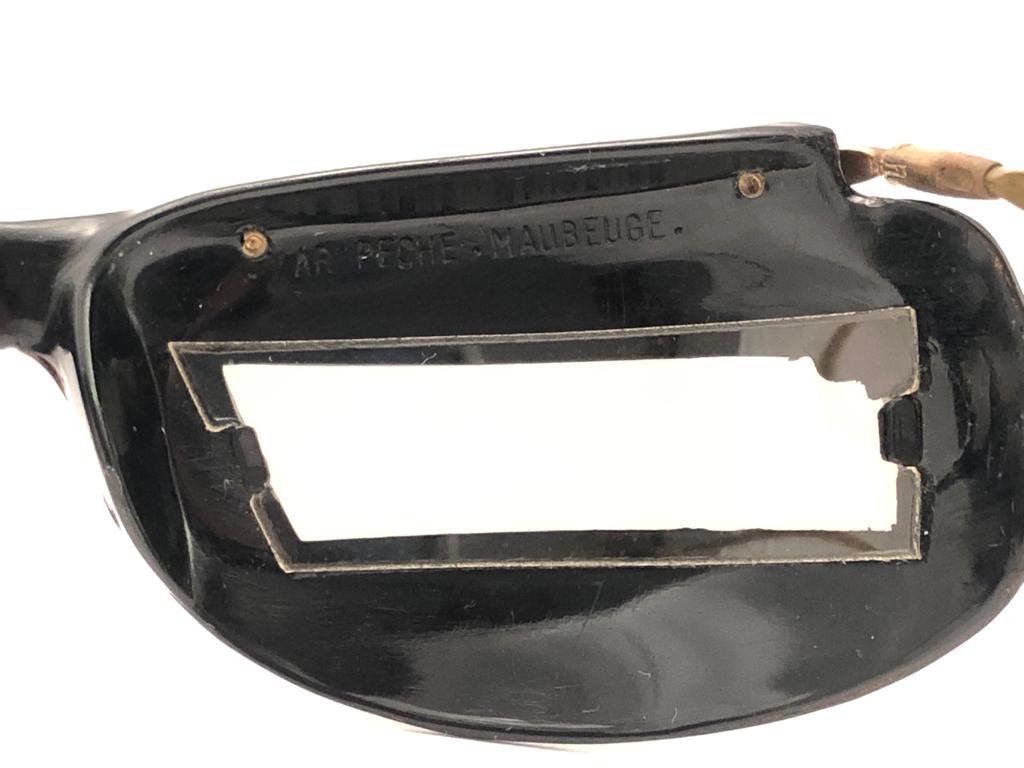 Black Vintage Cebe / Brevet 1960's Built in Visors Mask Made in France Sunglasses  