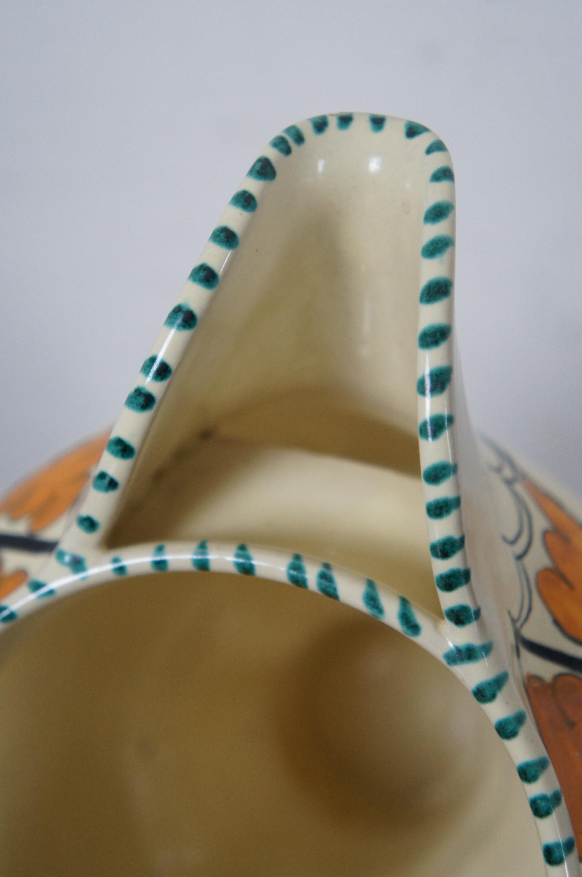 Vintage Cecconi Orvieto Italian Ceramic Ice Lip Pitcher Jug Ristorante Ancora 1