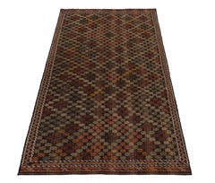 Vintage Cecim Kilim in Brown, Multicolor Geometric Tribal Pattern by Rug & Kilim