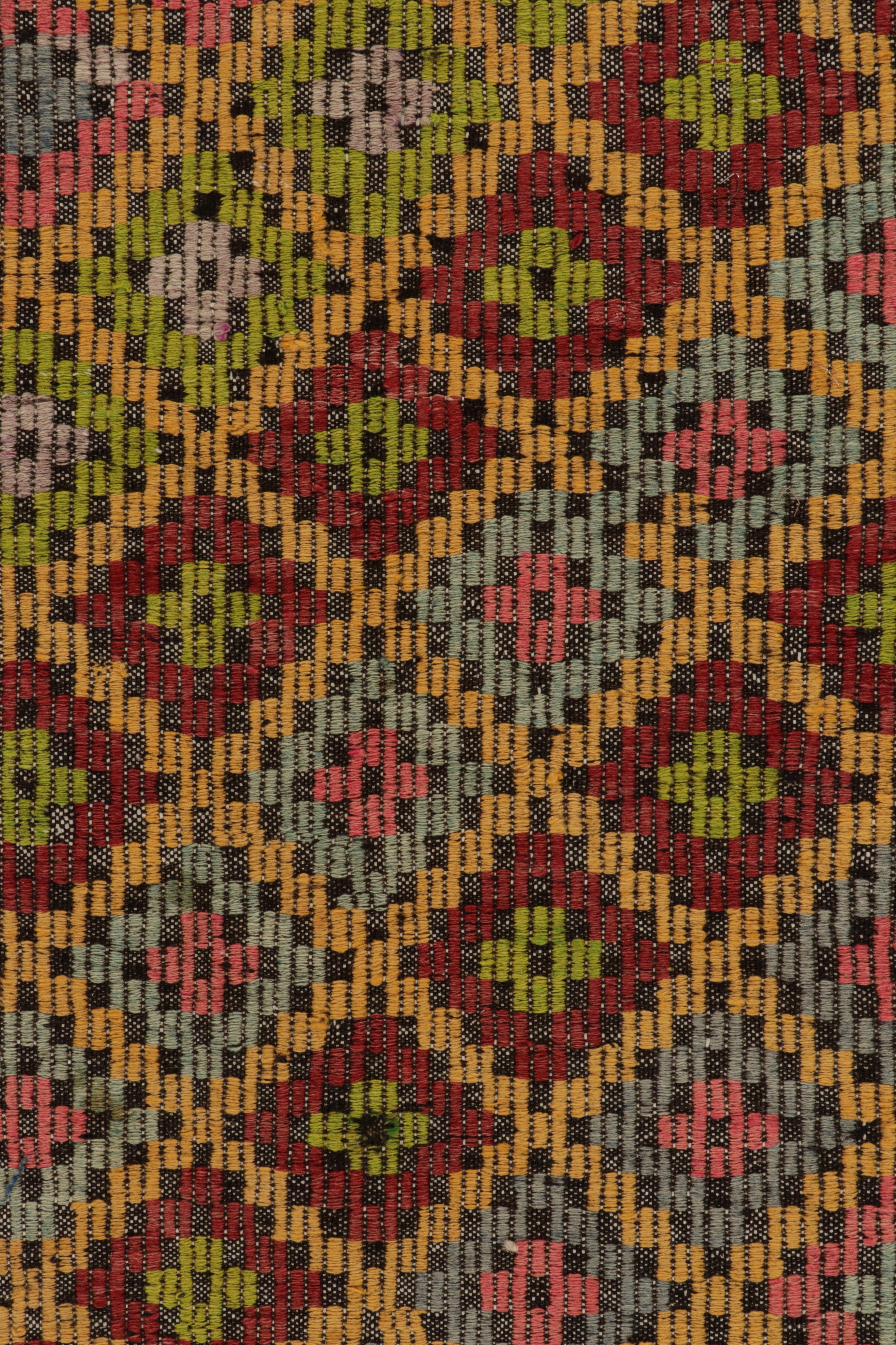 Vintage Cecim Kilim in Multicolor Tribal Pattern by Rug & Kilim In Good Condition For Sale In Long Island City, NY