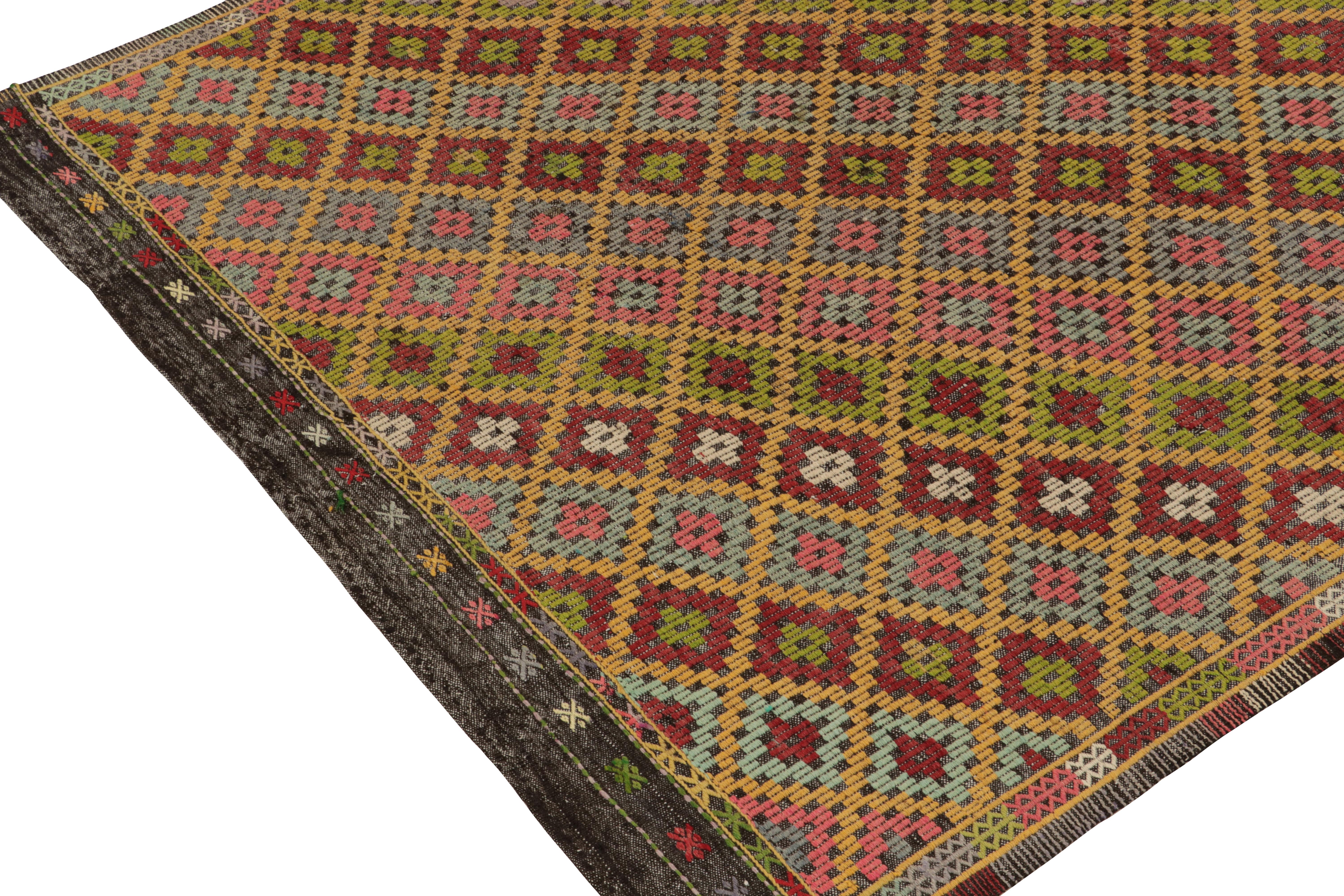 Mid-20th Century Vintage Cecim Kilim in Multicolor Tribal Pattern by Rug & Kilim For Sale