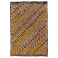 Vintage Cecim Kilim in Multicolor Tribal Pattern by Rug & Kilim