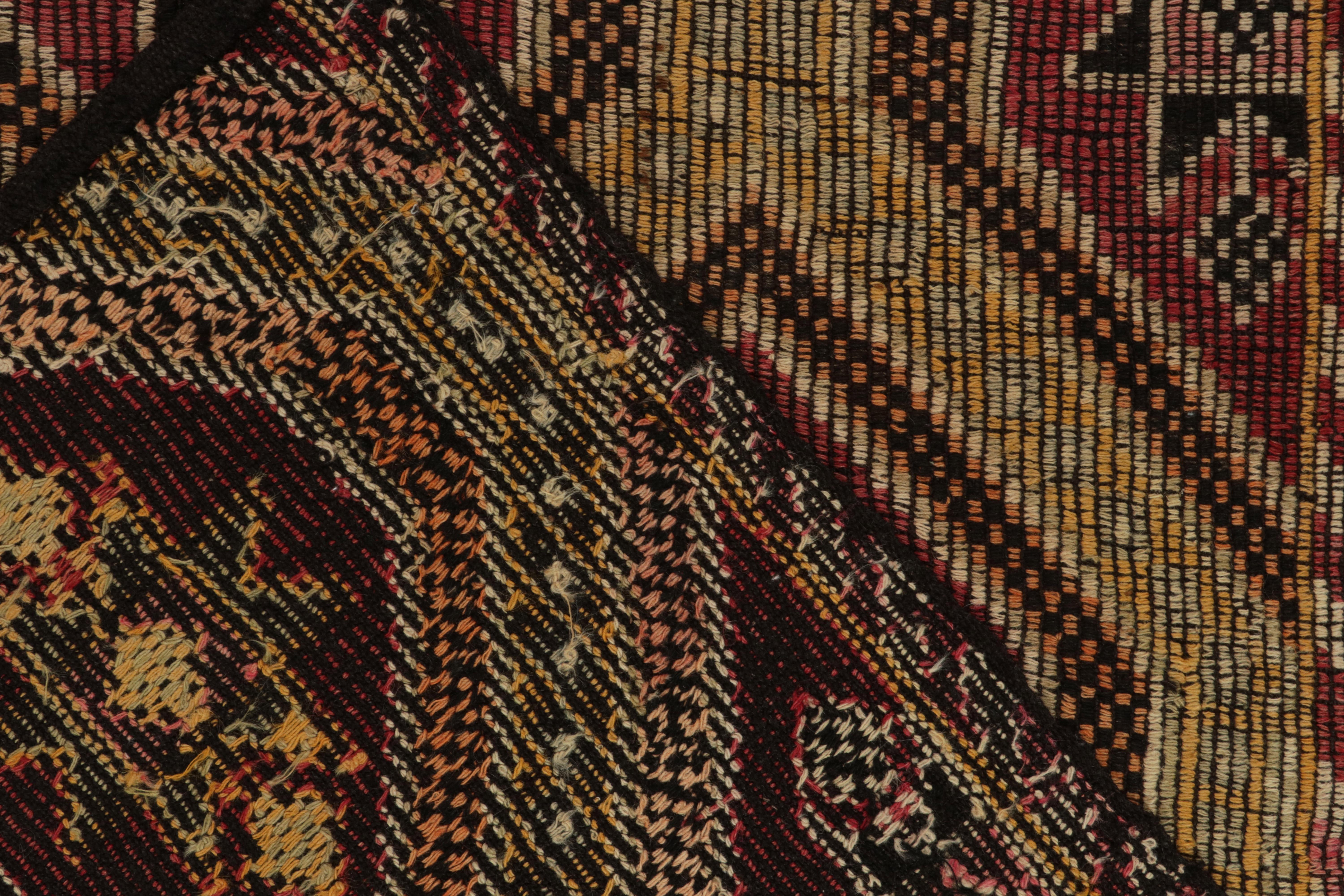 Mid-20th Century Vintage Cecim Kilim Rug in Red, Gold & Brown Tribal Pattern by Rug & Kilim
