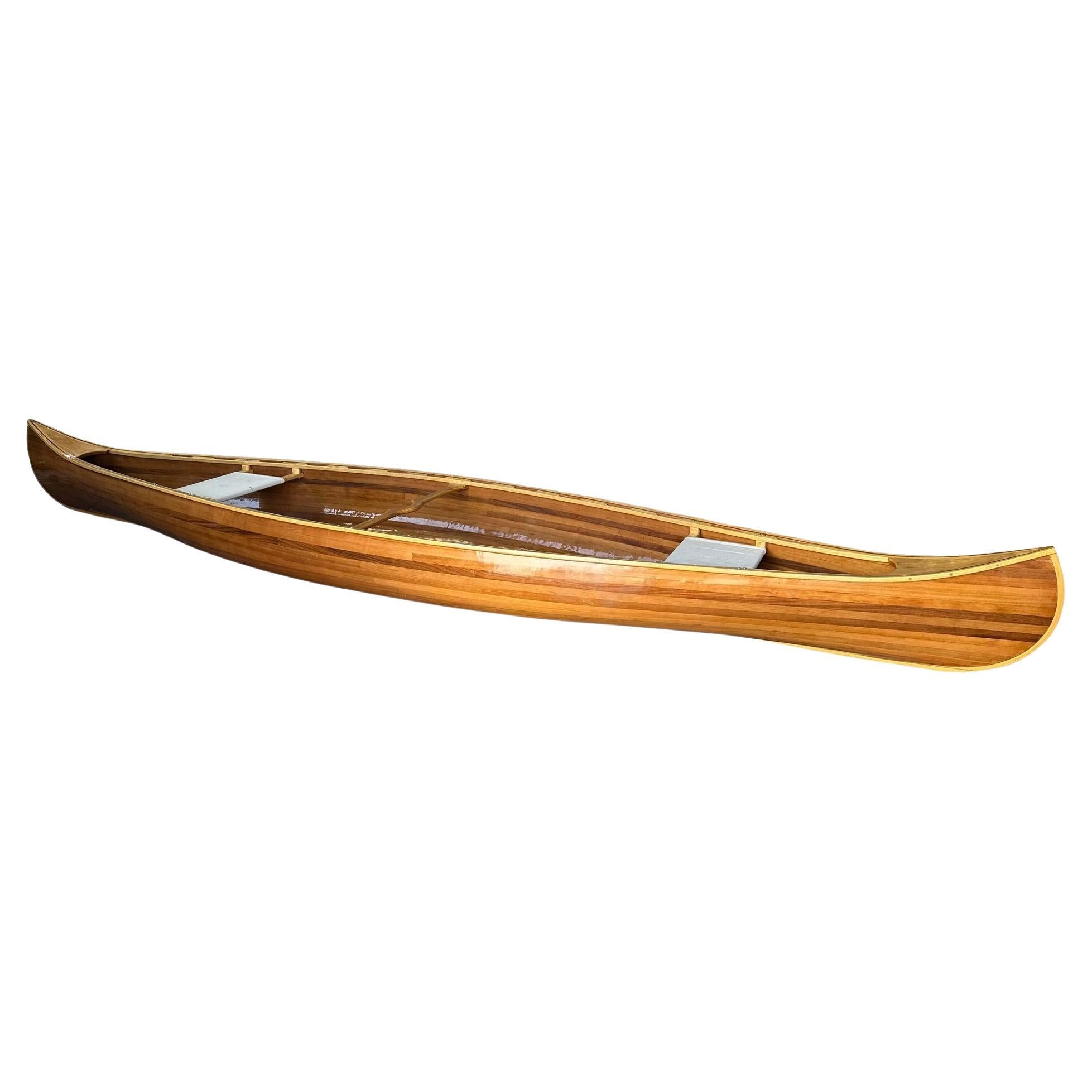 Vintage Cedar Strip Canoe, USA, circa 1970s For Sale