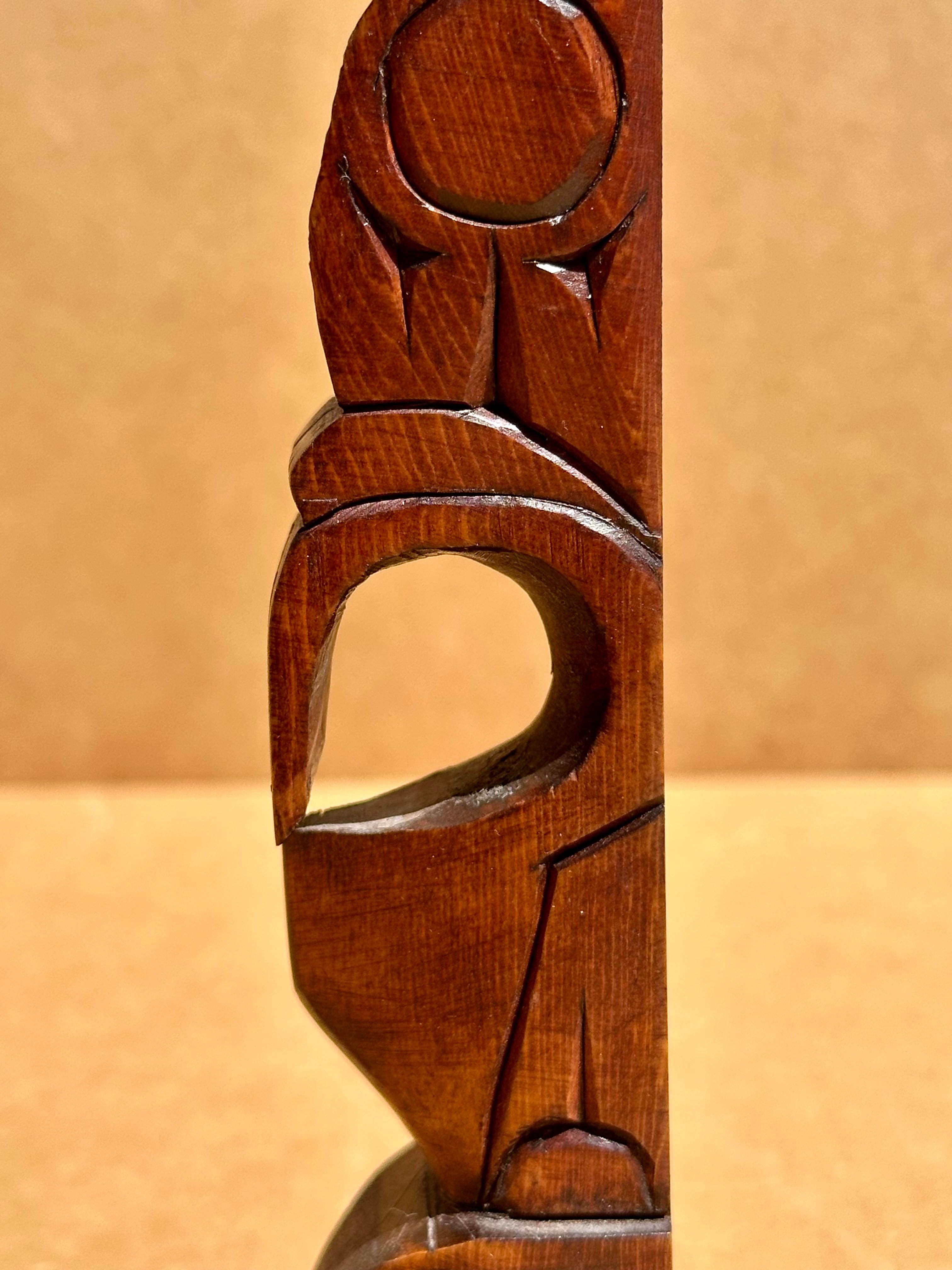 Vintage Cedar Wood Totem Kwakiutl Eagle. im Angebot 5