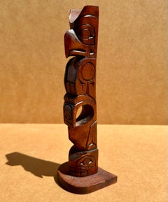 Vintage Cedar Wood Totem Kwakiutl Eagle.