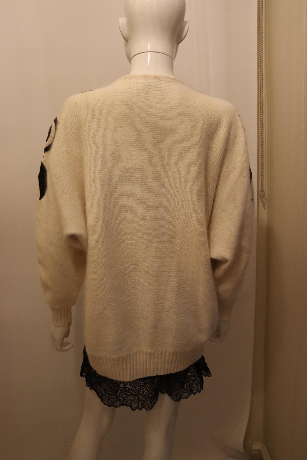 Brown Vintage Cedars Jumper with Leather and Velvet Detail For Sale