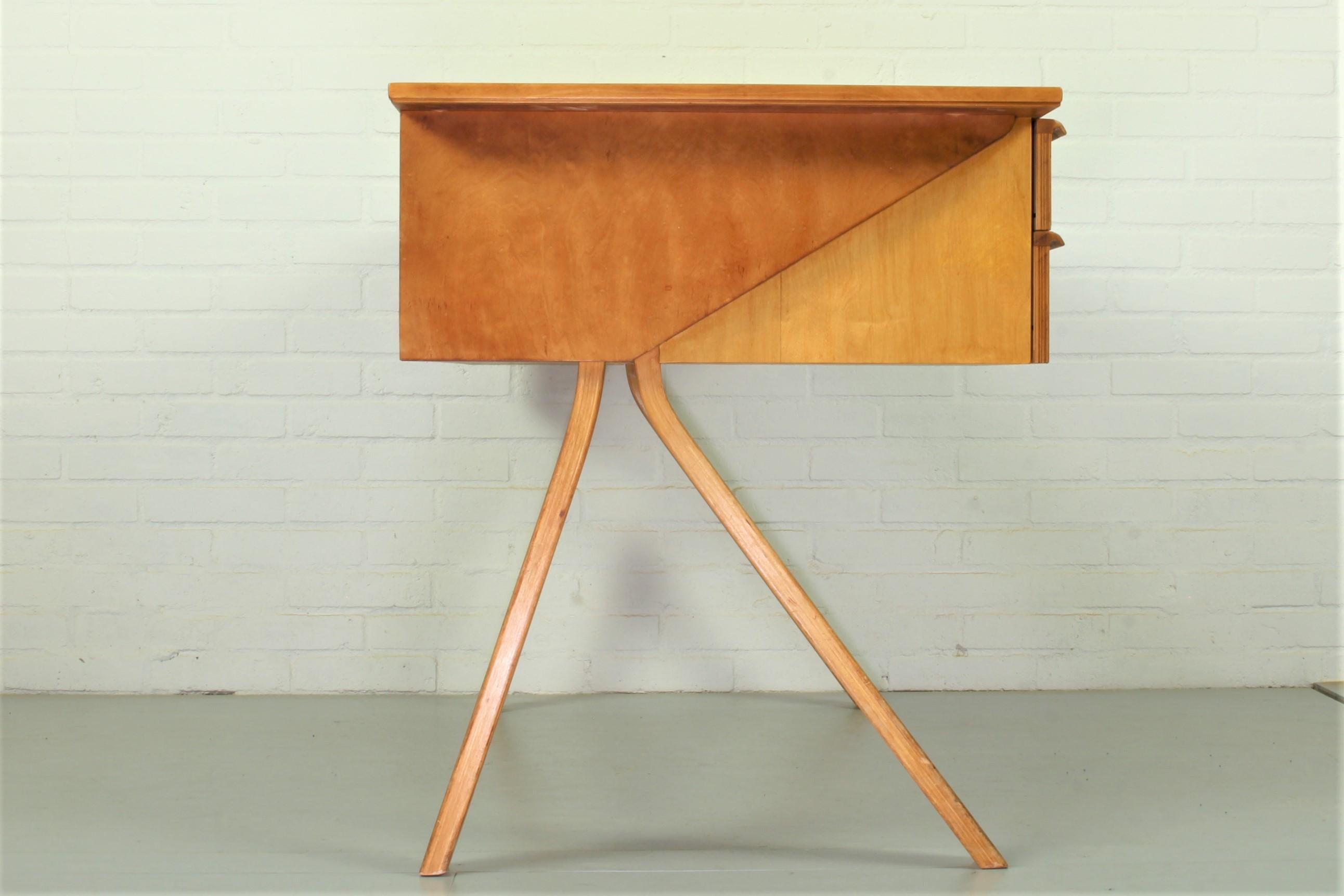 Mid-Century Modern Vintage Cees Braakman EB02 Birch Pastoe Desk with Birch Dutch Chair