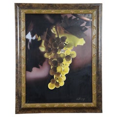 Vintage Cees Penning Realism Still Life Grapes Grapevine Oil Painting Canvas