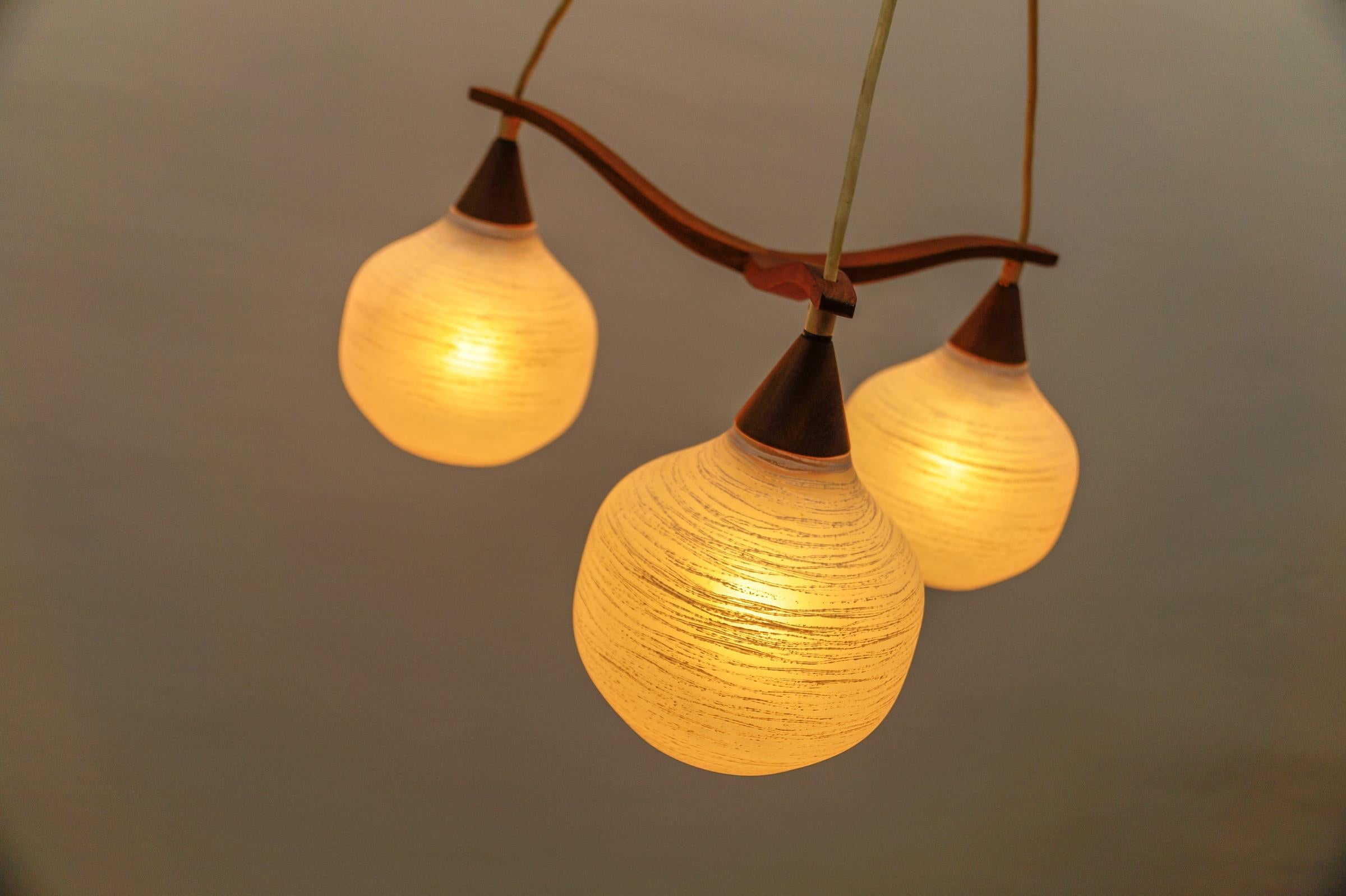 Lampada da soffitto vintage di Uno & Östen Kristiansson per Luxus, Svezia anni '50 in vendita 7