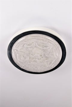 Vintage Ceiling Lamp Doria Leuchten with Ice Glass and Metal, Germany, 1960s