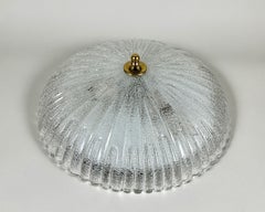 Vintage Ceiling Lamp Flush Mount Glass Light Fixture with Brass Pin