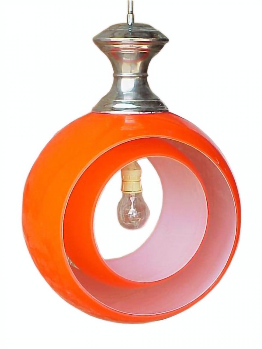 Mid-Century Modern Vintage Ceiling Lamp Glass Carlo Nason Eclipse Mazzega Venice, Italy, 1960 For Sale