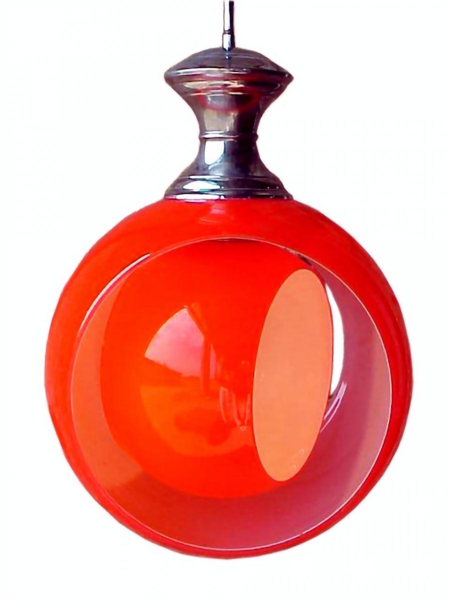 Mid-20th Century Vintage Ceiling Lamp Glass Carlo Nason Eclipse Mazzega Venice, Italy, 1960 For Sale