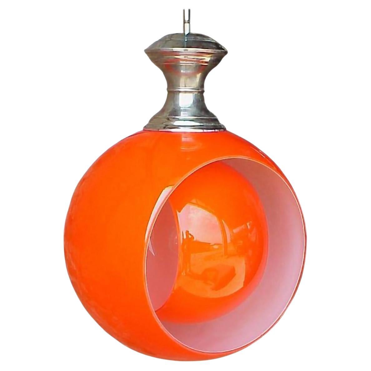 Vintage Ceiling Lamp Glass Carlo Nason Eclipse Mazzega Venice, Italy, 1960 For Sale