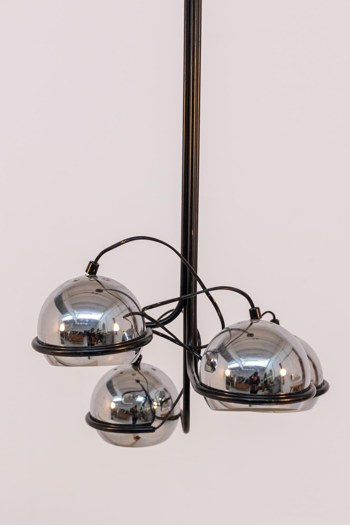 Vintage Ceiling Lamp in Chromed Aluminium For Sale 5