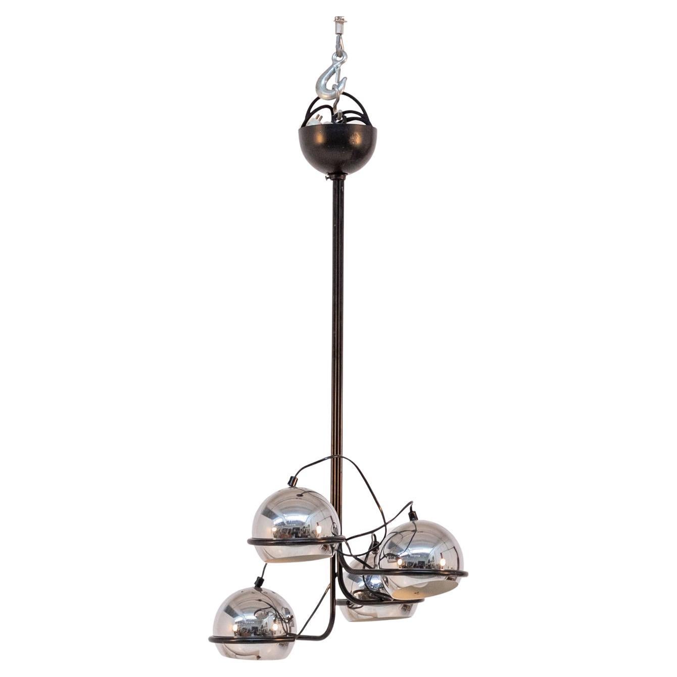 Vintage Ceiling Lamp in Chromed Aluminium For Sale 6
