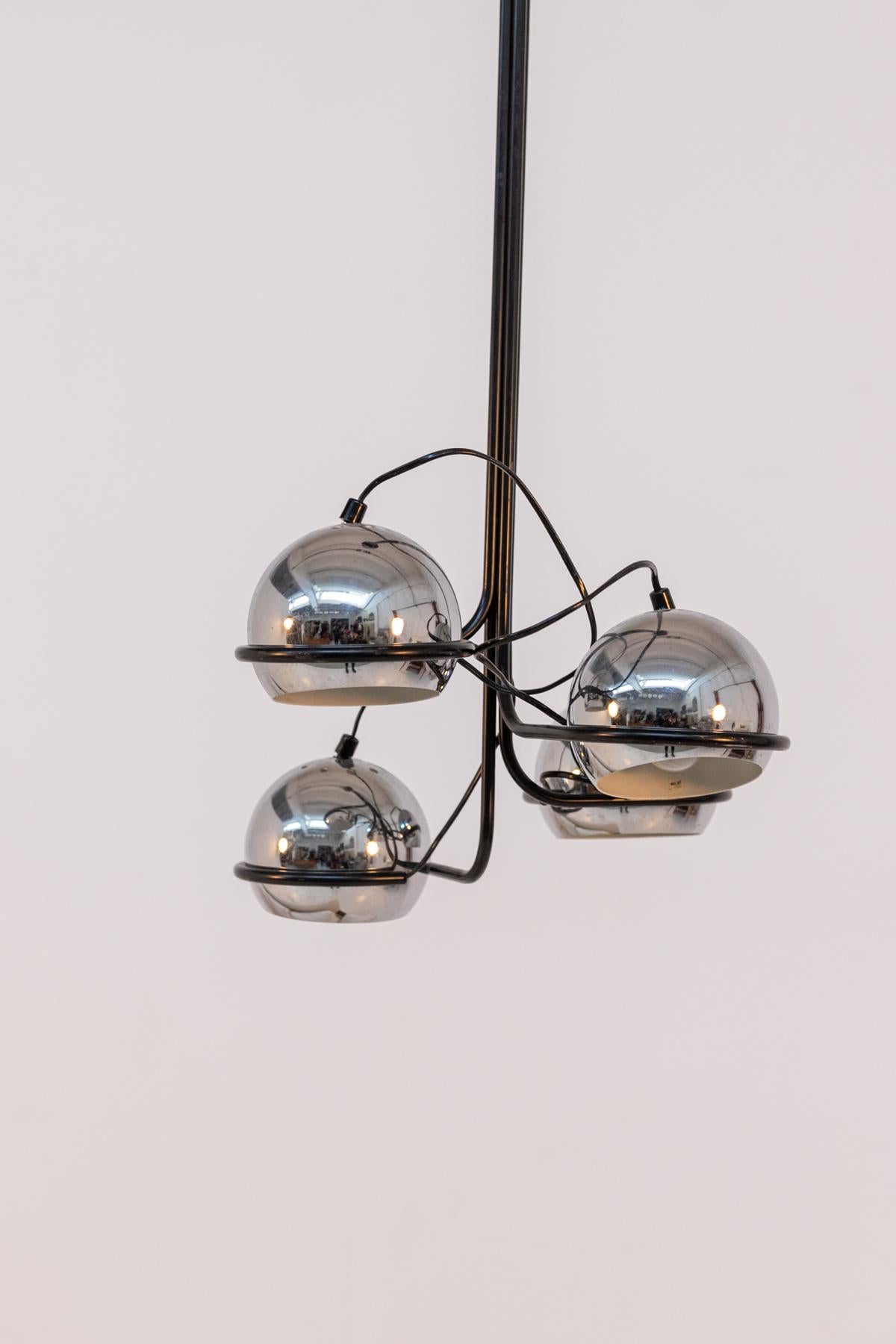 Mid-Century Modern Vintage Ceiling Lamp in Chromed Aluminium For Sale