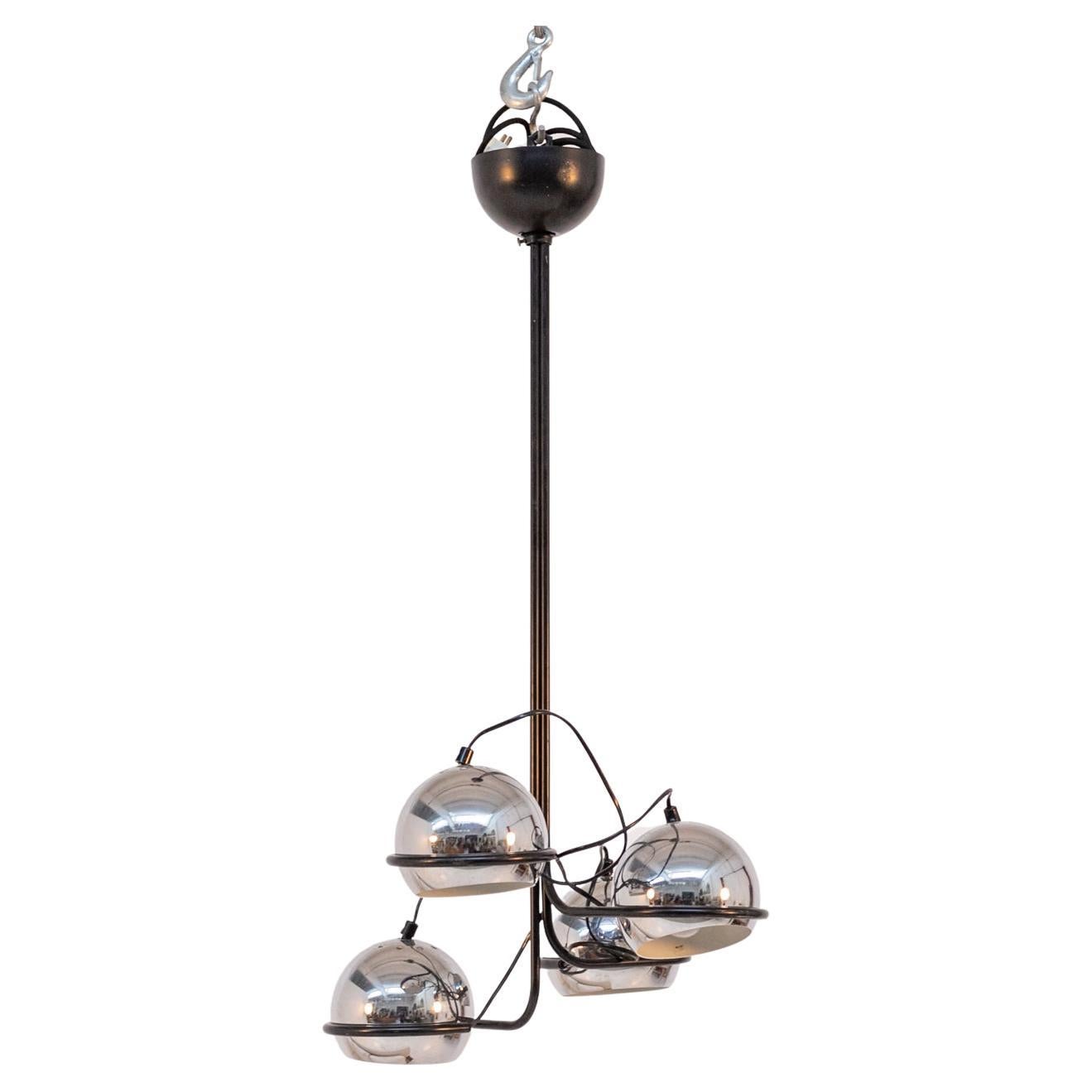 Vintage Ceiling Lamp in Chromed Aluminium For Sale