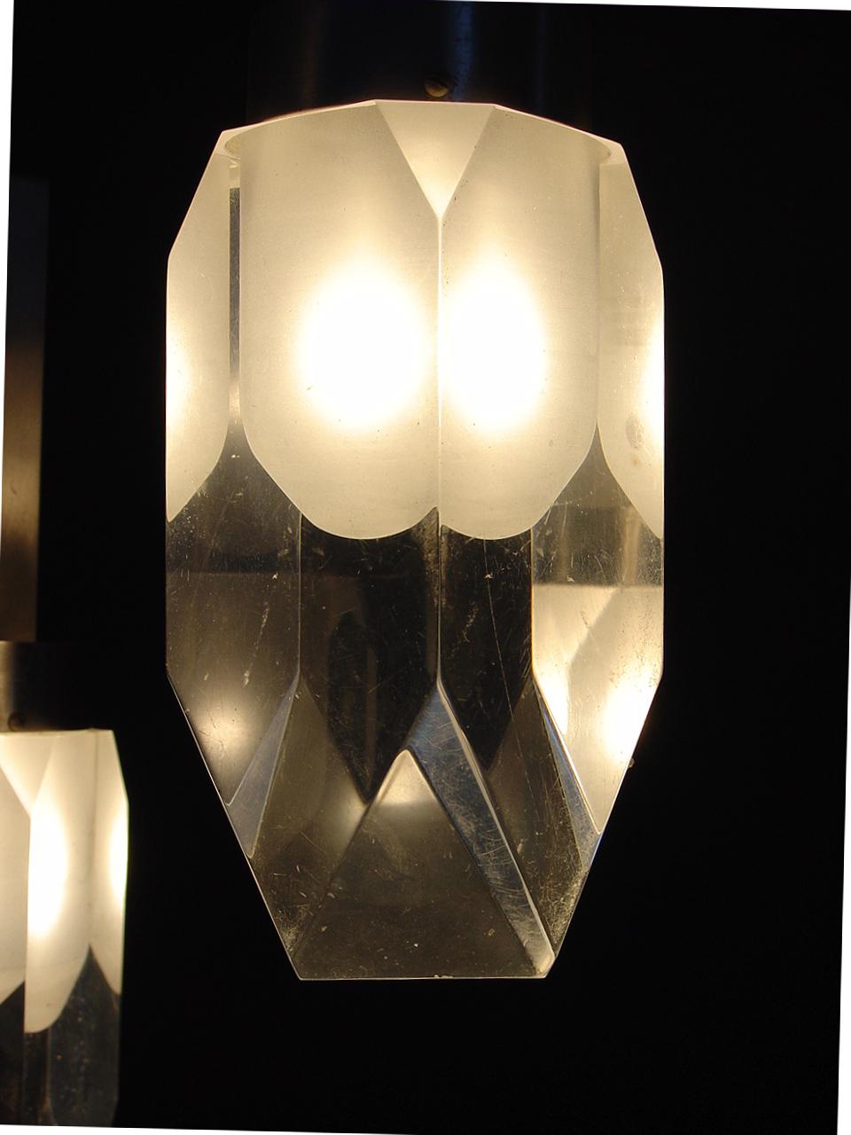 Late 20th Century Vintage Ceiling Lamp Lucite Plexi by Gaetano Missaglia, Italy, 1970 For Sale