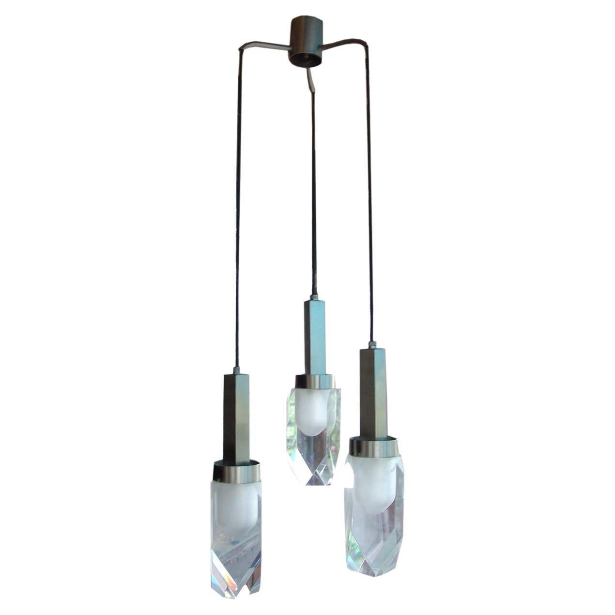 Vintage Ceiling Lamp Lucite Plexi by Gaetano Missaglia, Italy, 1970 For Sale