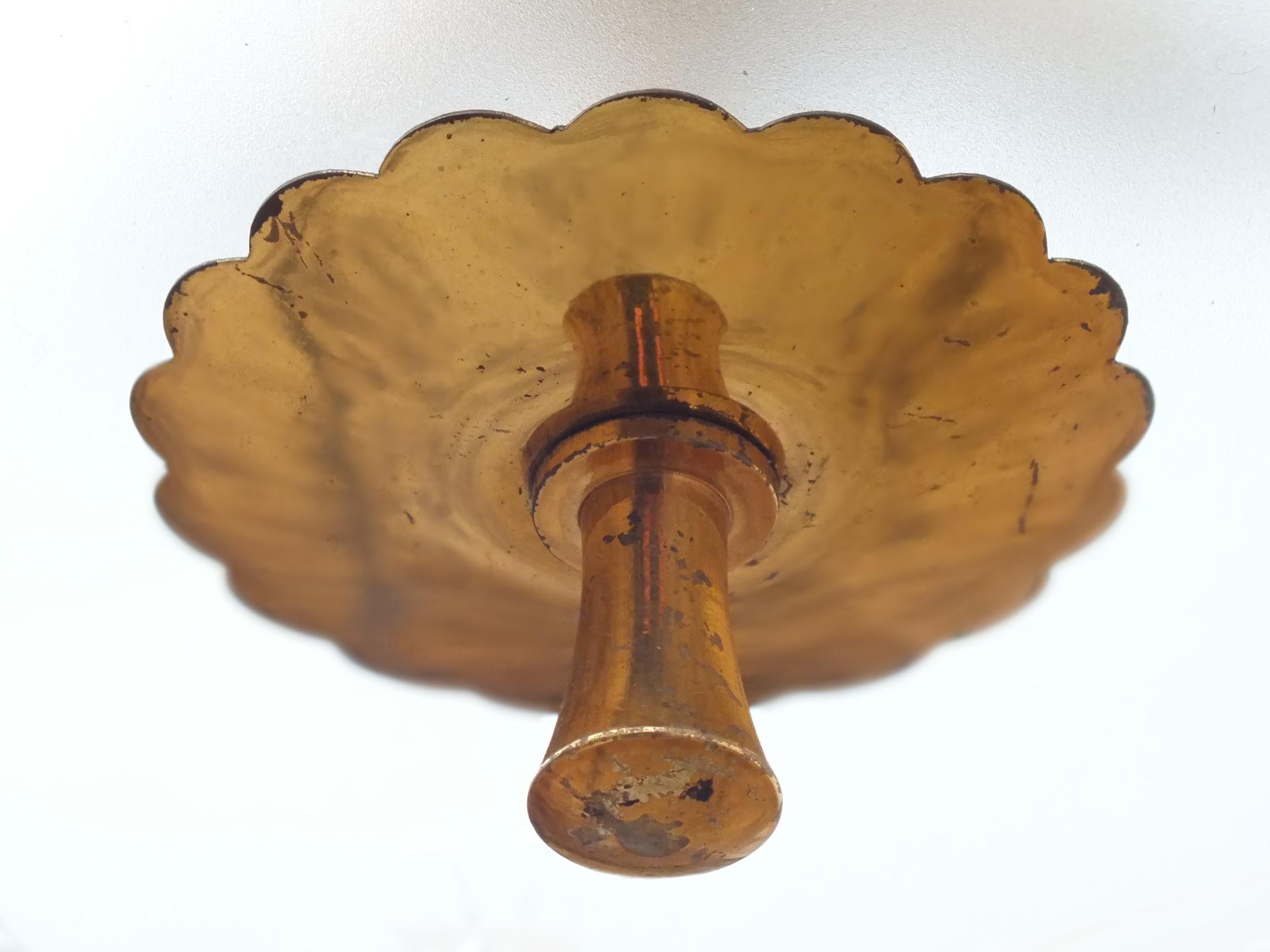 Vintage Ceiling Lamp Pietro Chiesa Etched Glass Pre Space Age Fontana Arte Italy For Sale 2