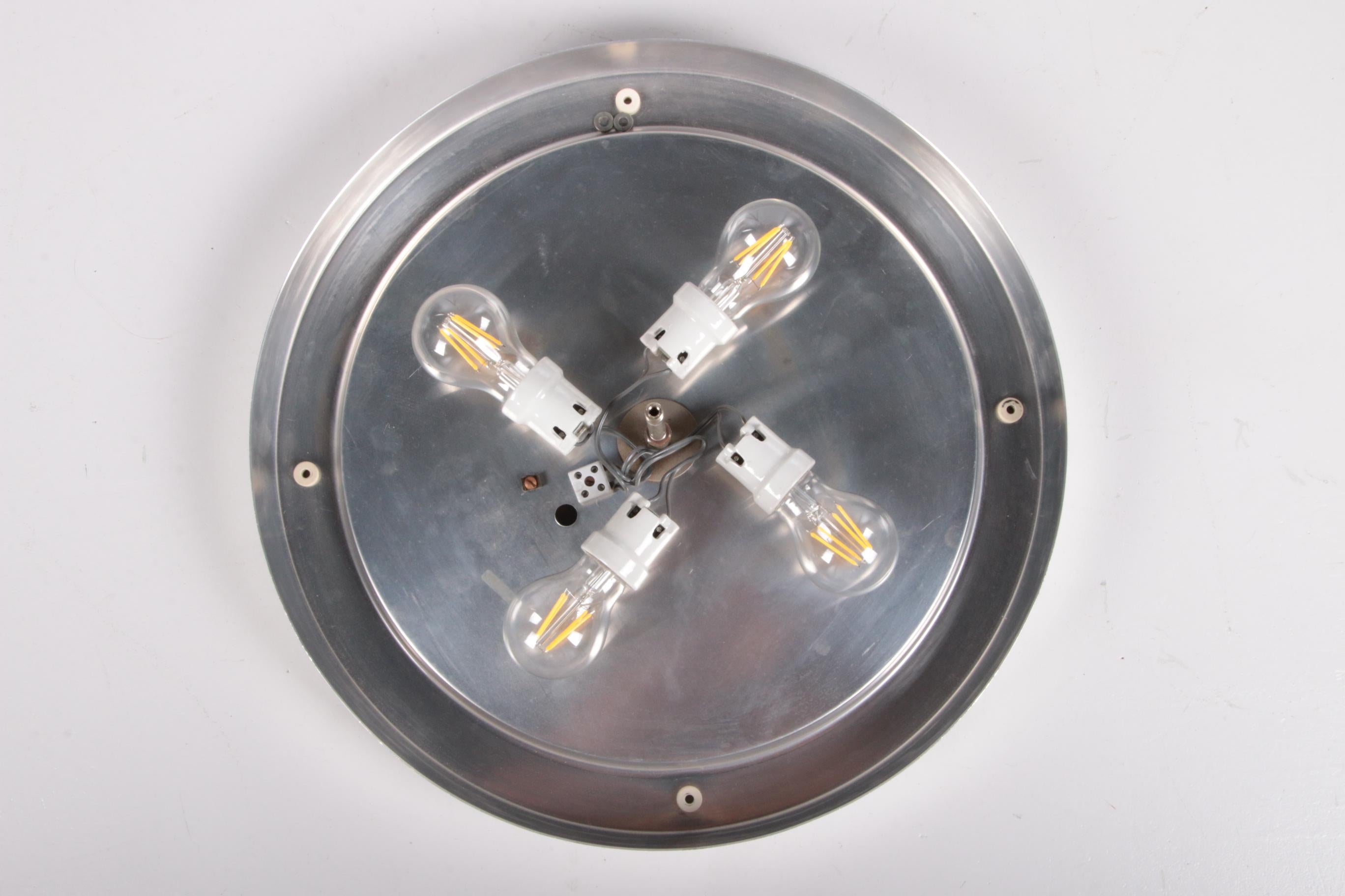 Vintage Ceiling Lamp with Chrome and Murano Glass, 1960s For Sale 4