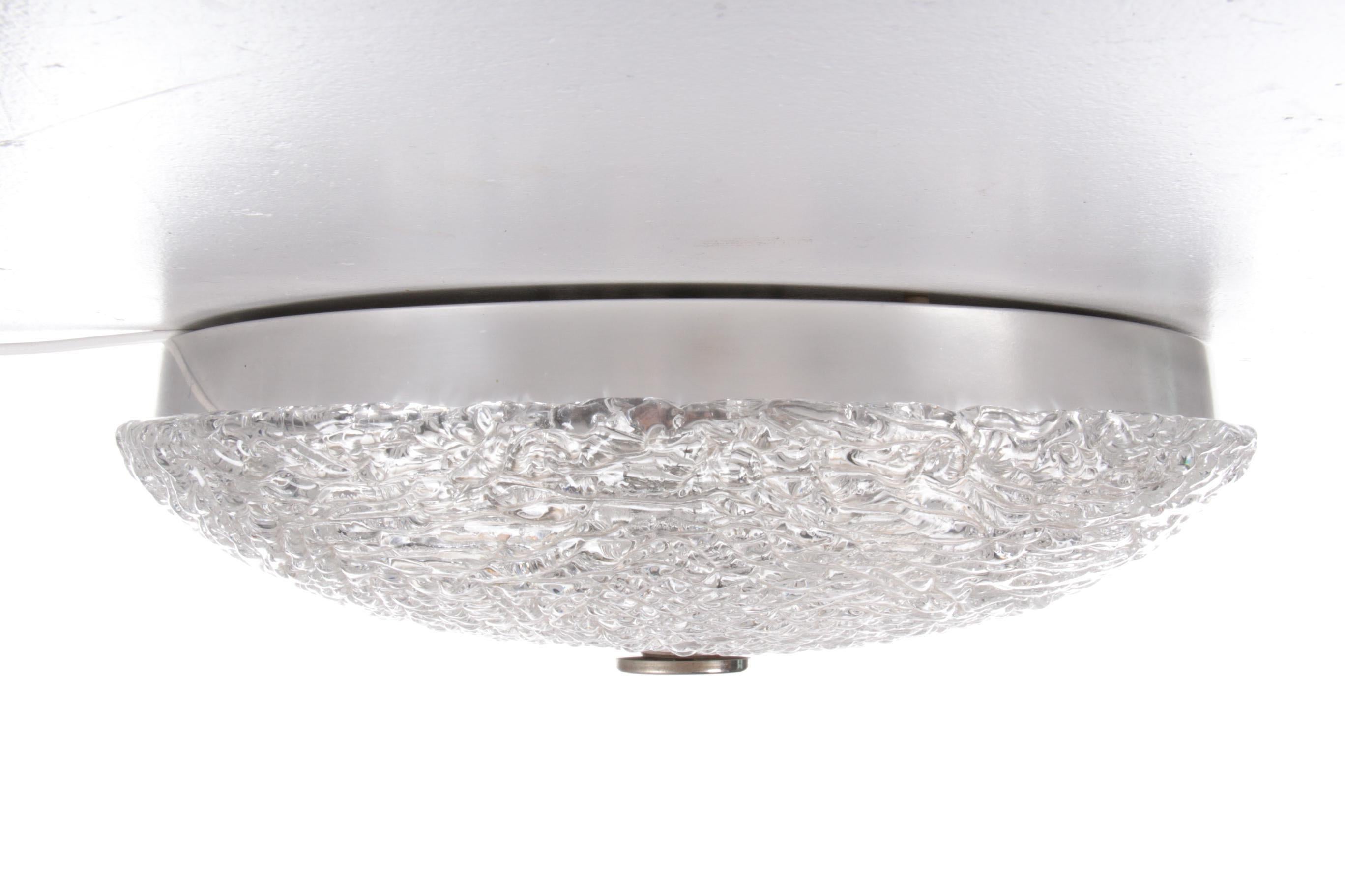 Vintage Ceiling Lamp with Chrome and Murano Glass, 1960s For Sale 2