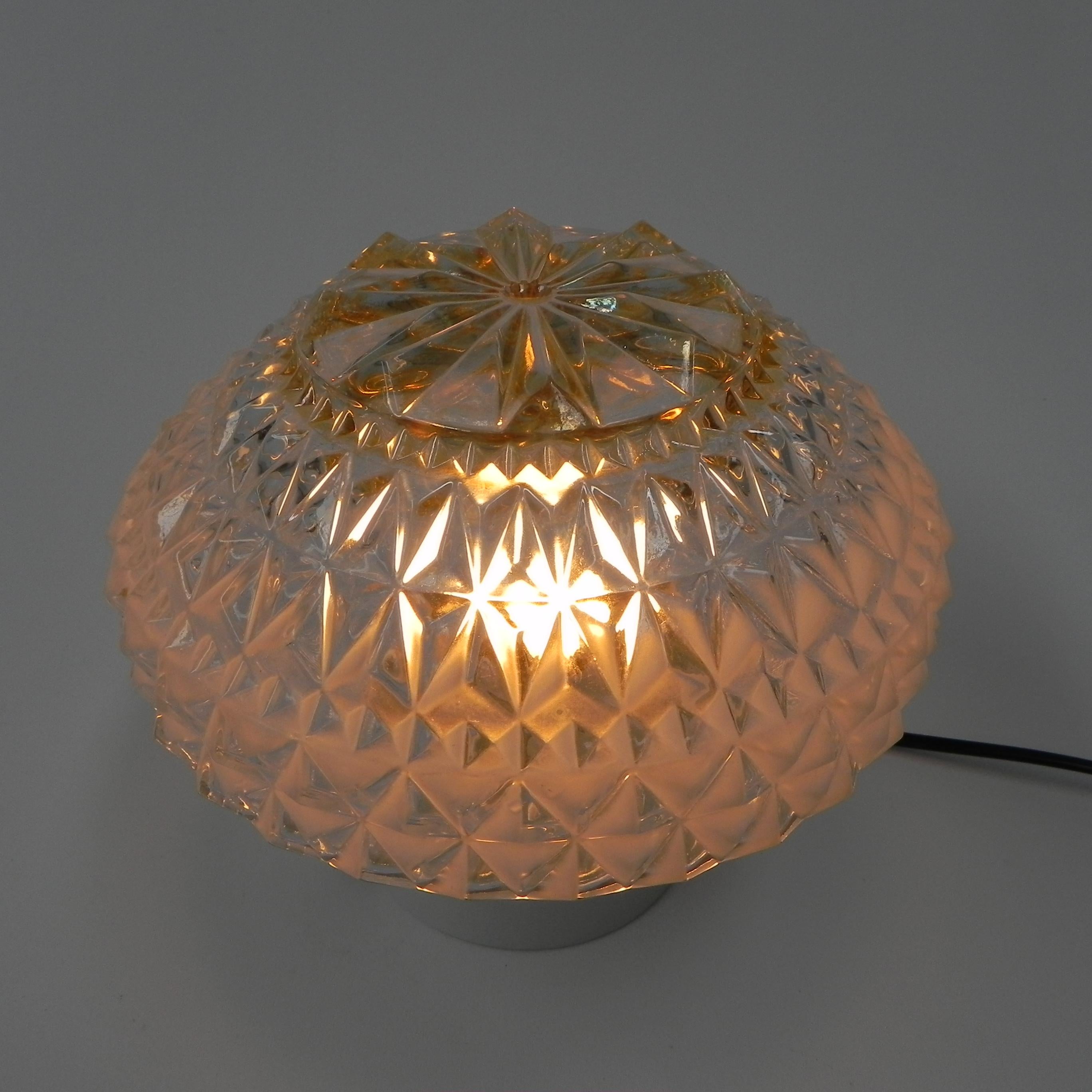 Mid-Century Modern Vintage ceiling lamp with glass shade For Sale