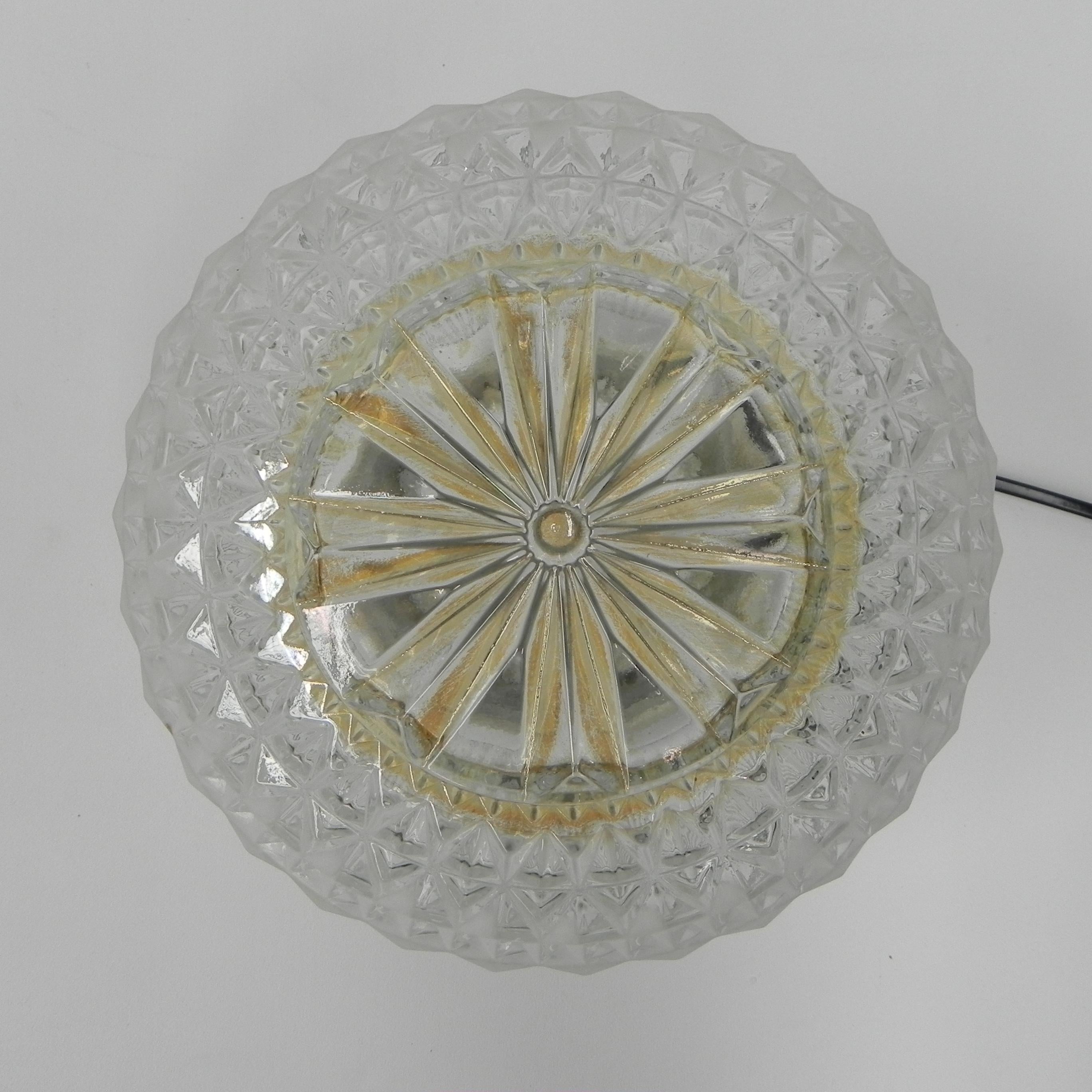 Mid-20th Century Vintage ceiling lamp with glass shade For Sale