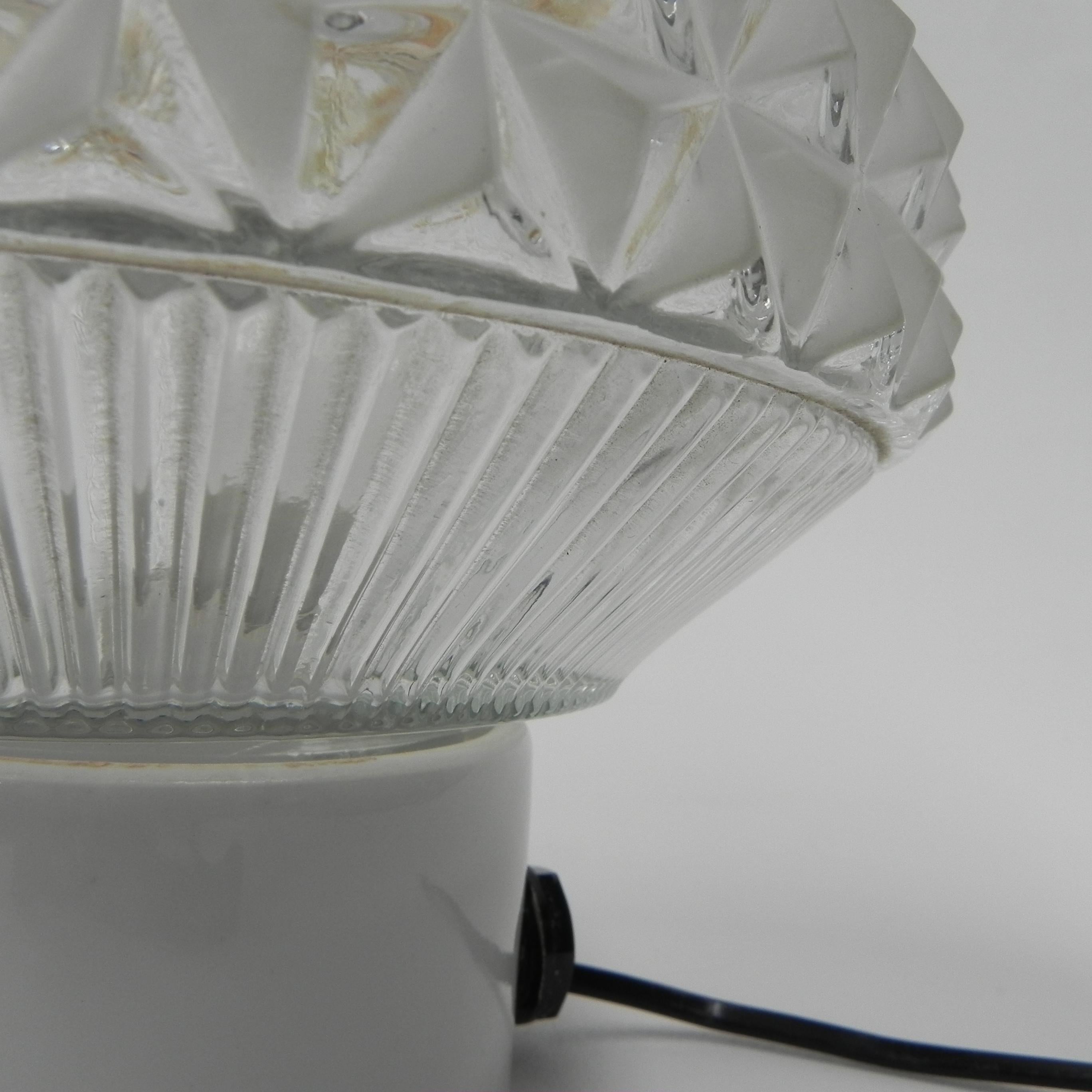 Vintage ceiling lamp with glass shade For Sale 1