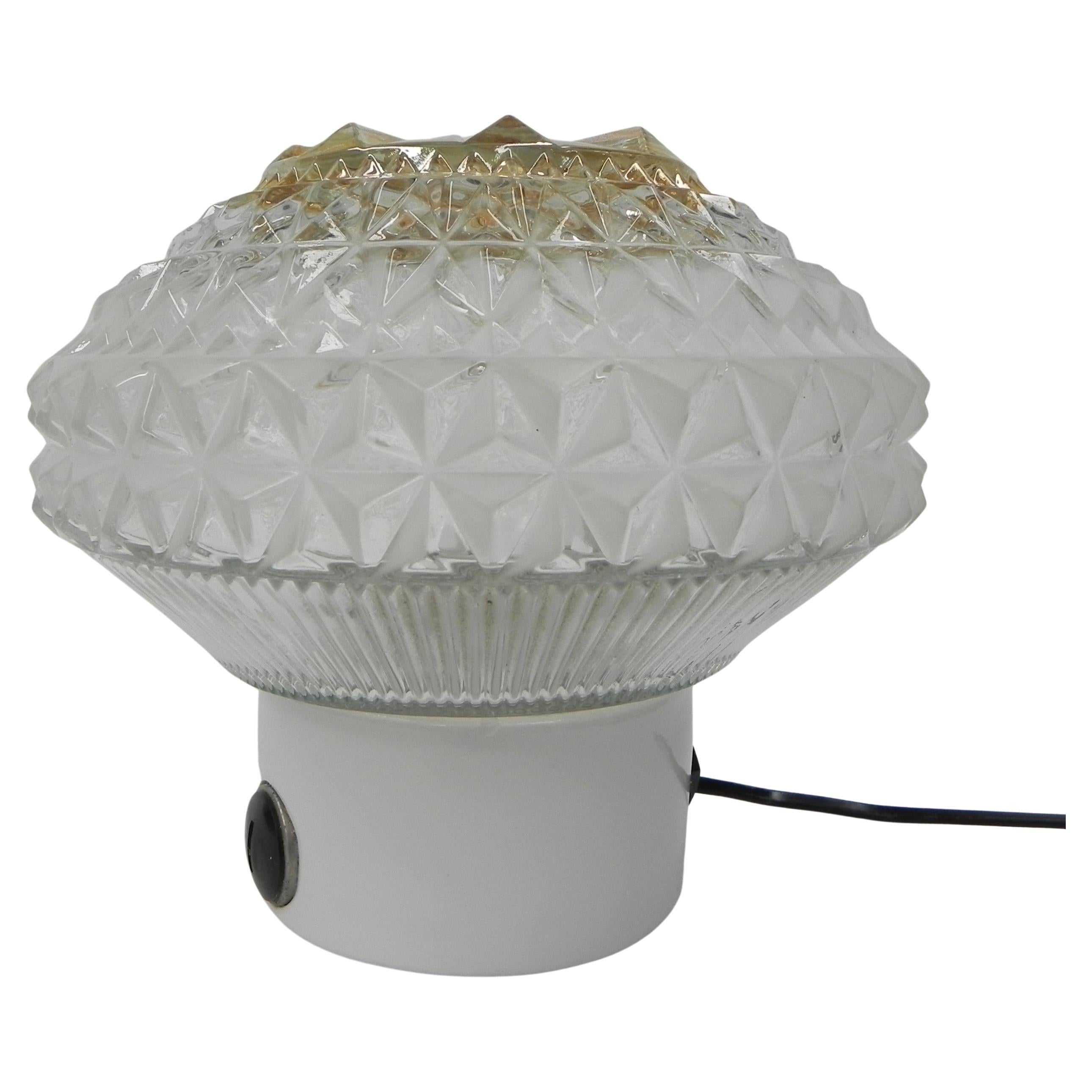 Vintage ceiling lamp with glass shade For Sale